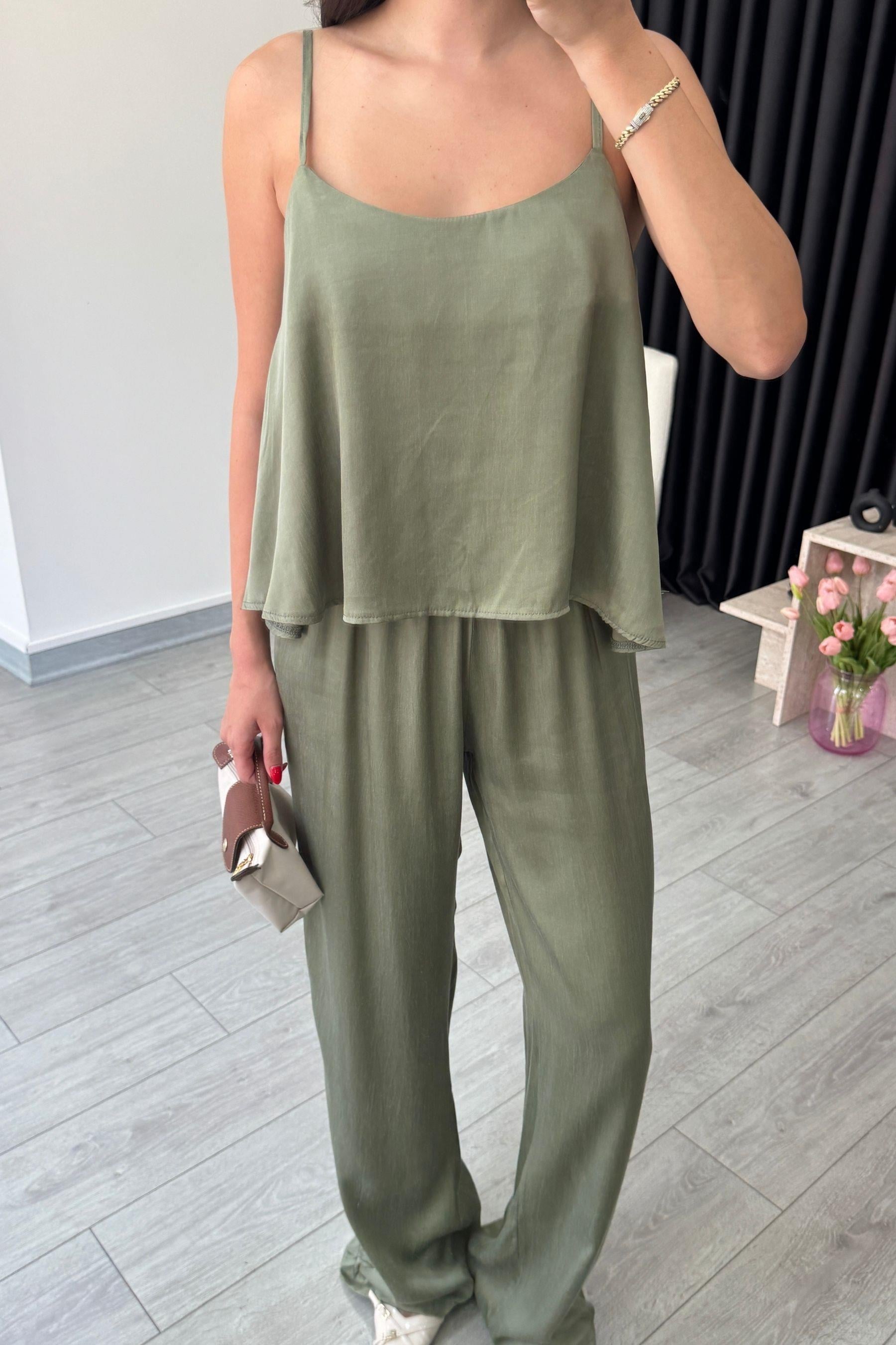 İsla Haki Premium Modal Bluz Pantolon Takım