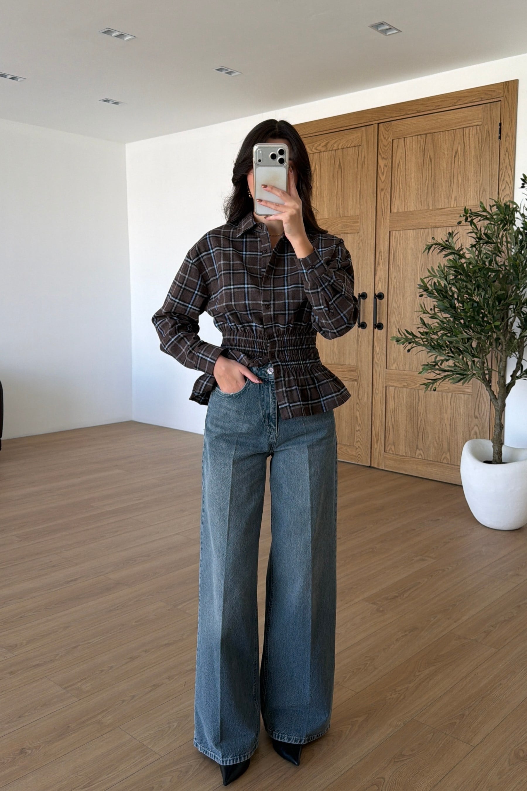 Jemy Mavi Yıkamalı Wide Leg Jean