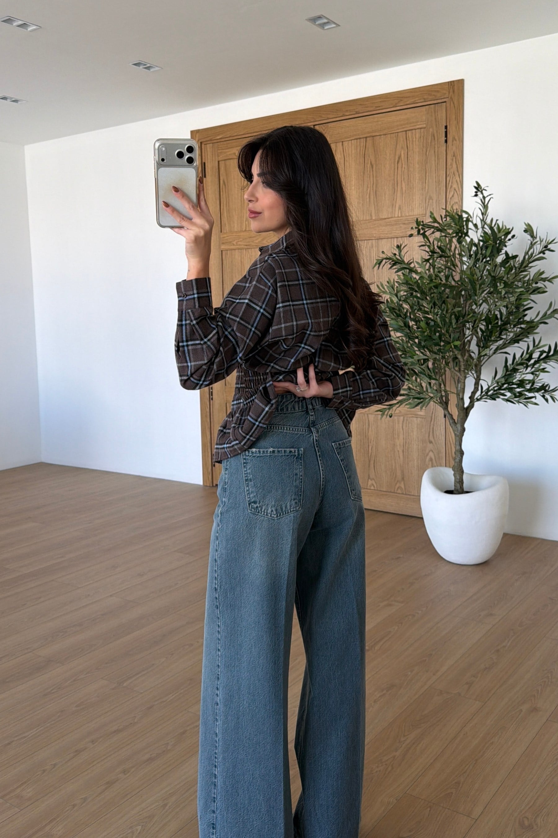 Jemy Mavi Yıkamalı Wide Leg Jean