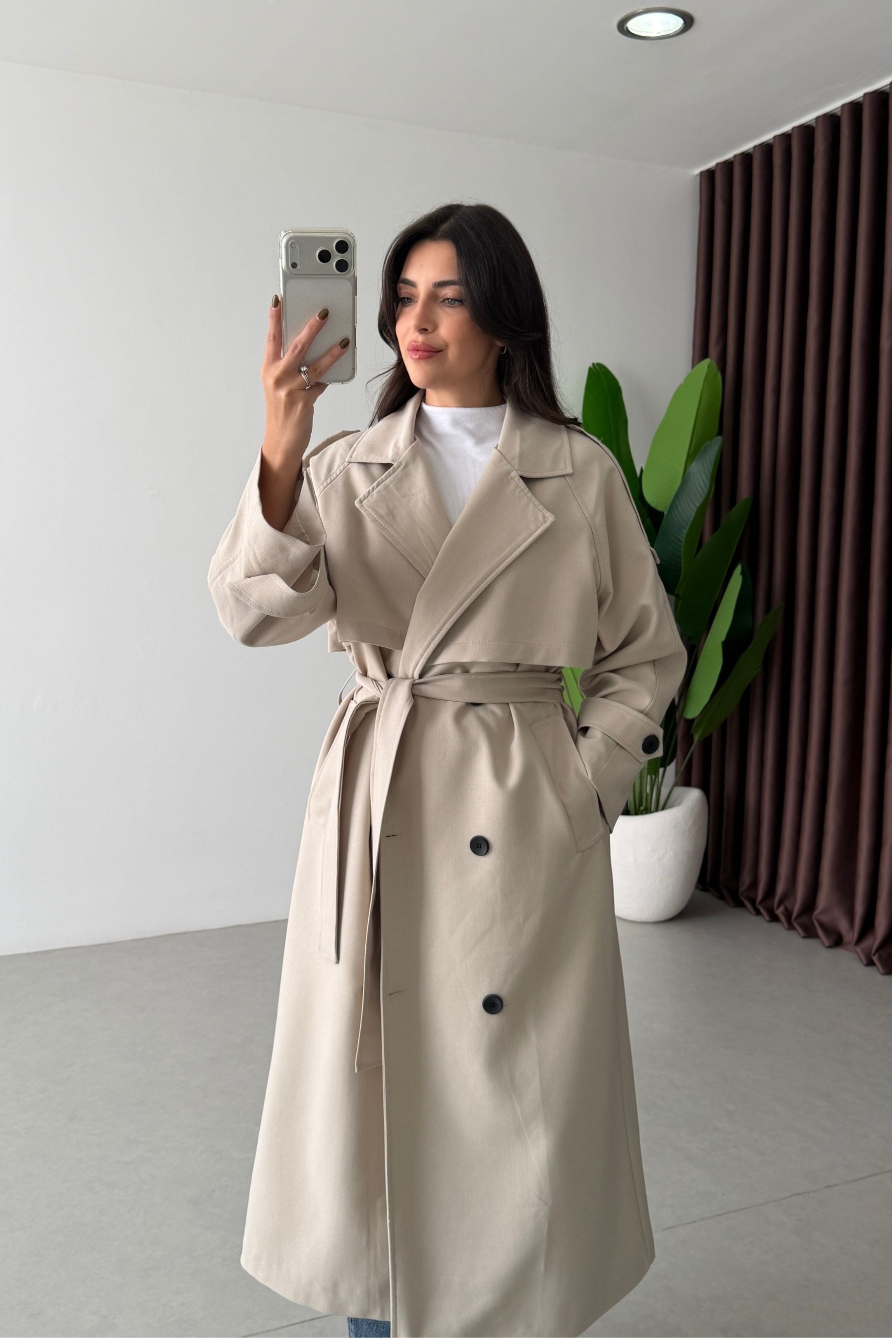 Lana Taş Apoletli Trençkot 