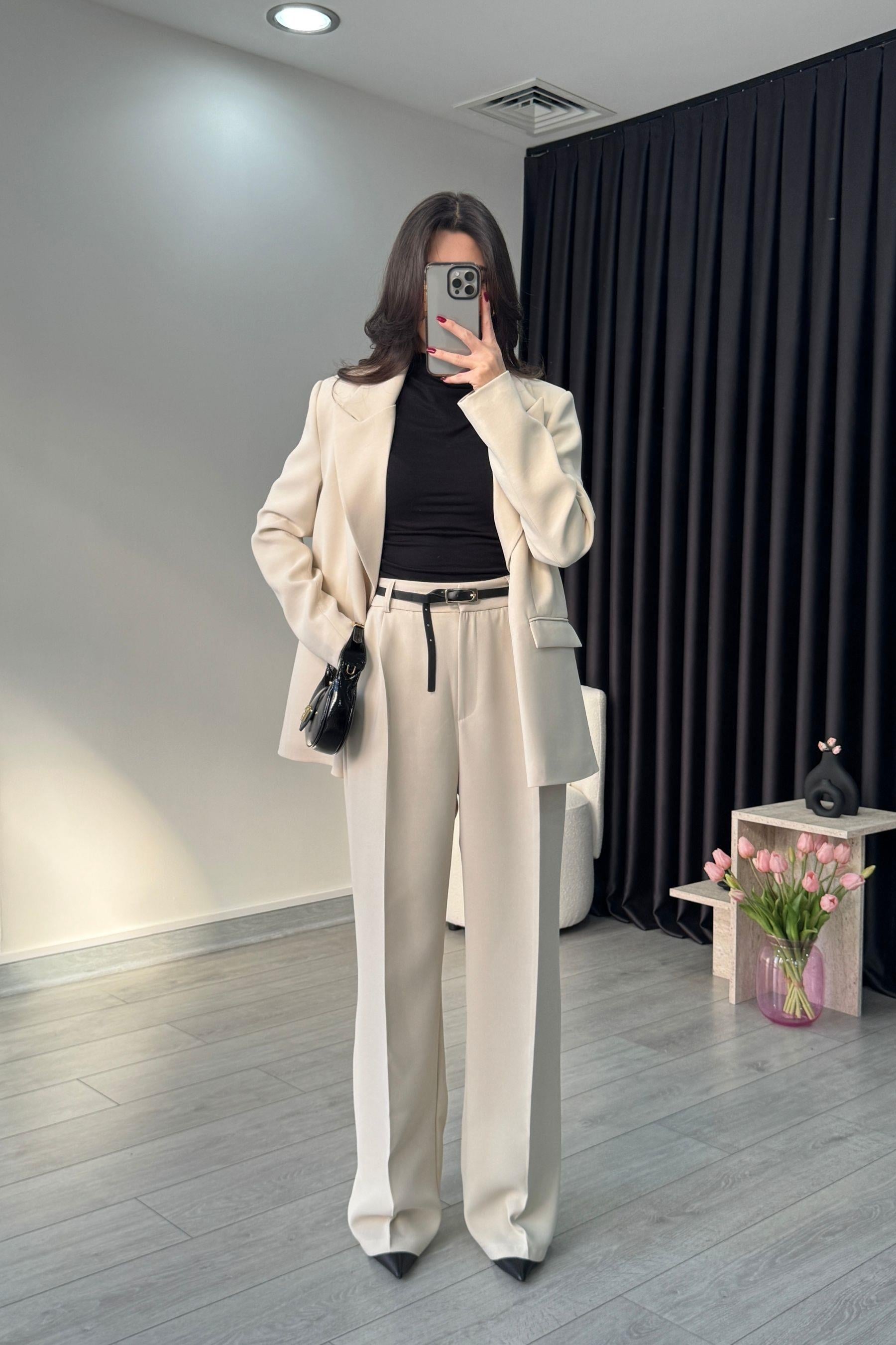 Linda Taş Premium Krep Kumaş Pantolon
