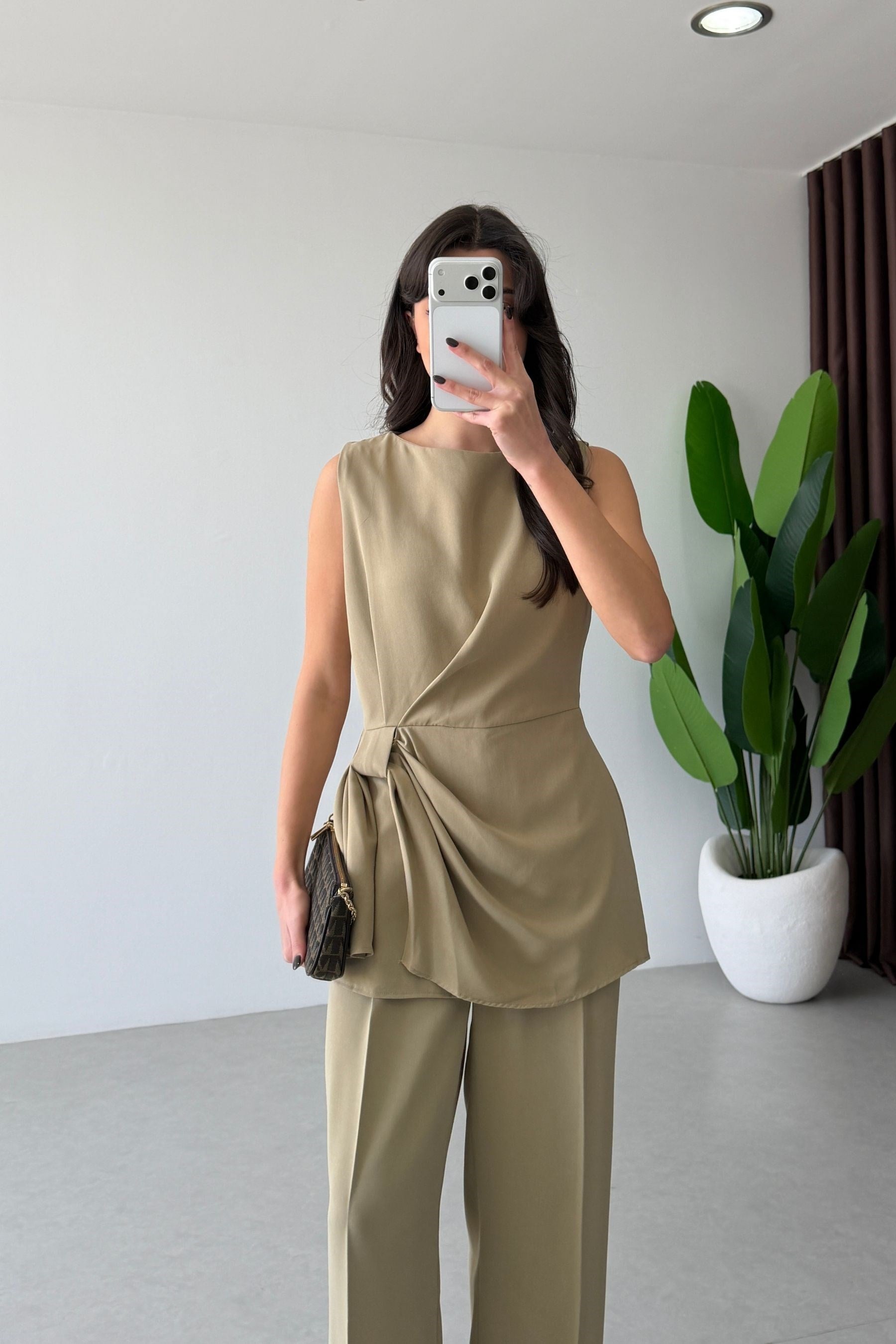 Luisa Mint Tasarım Bluz Pantolon Takım