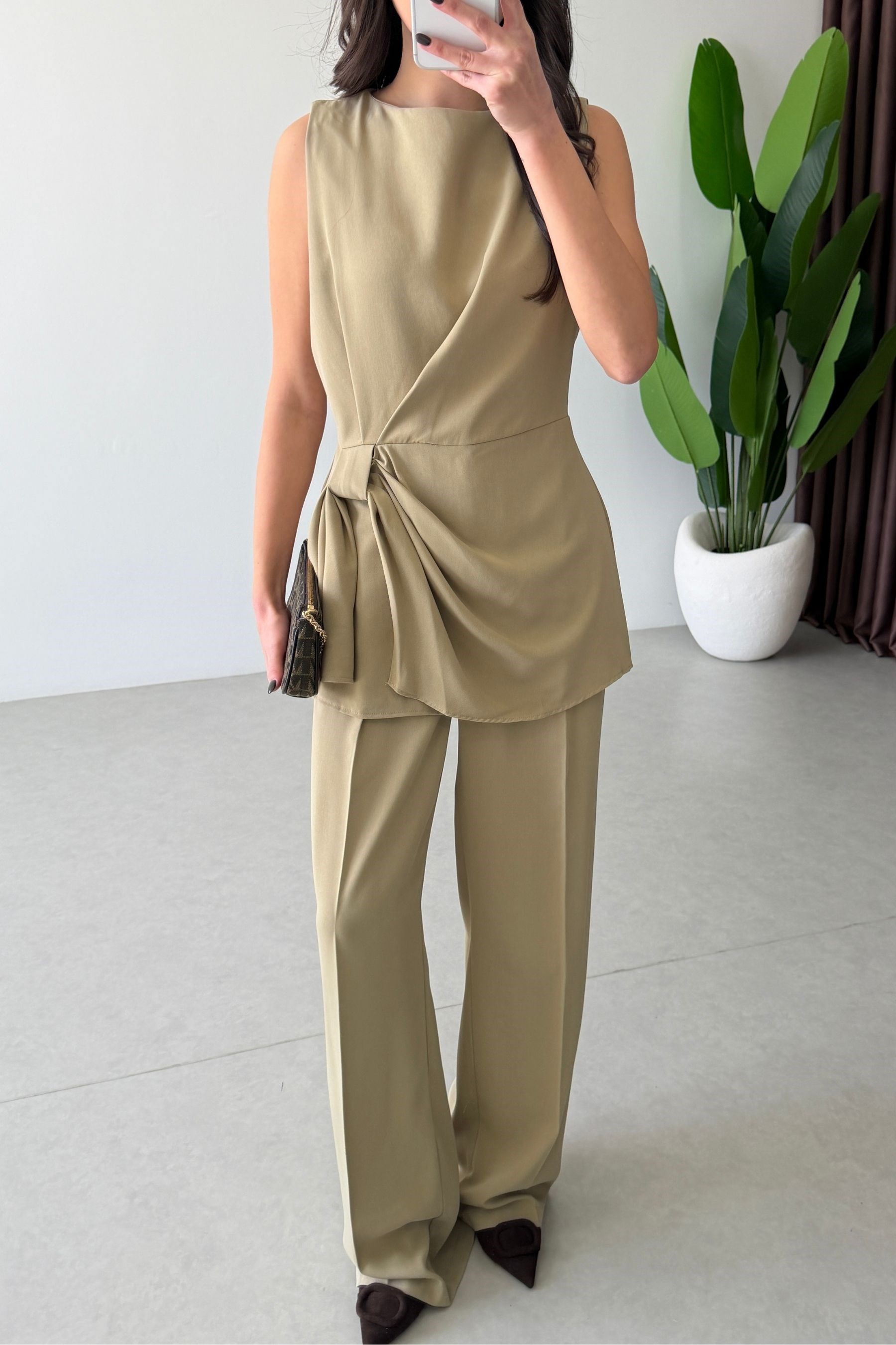 Luisa Mint Tasarım Bluz Pantolon Takım