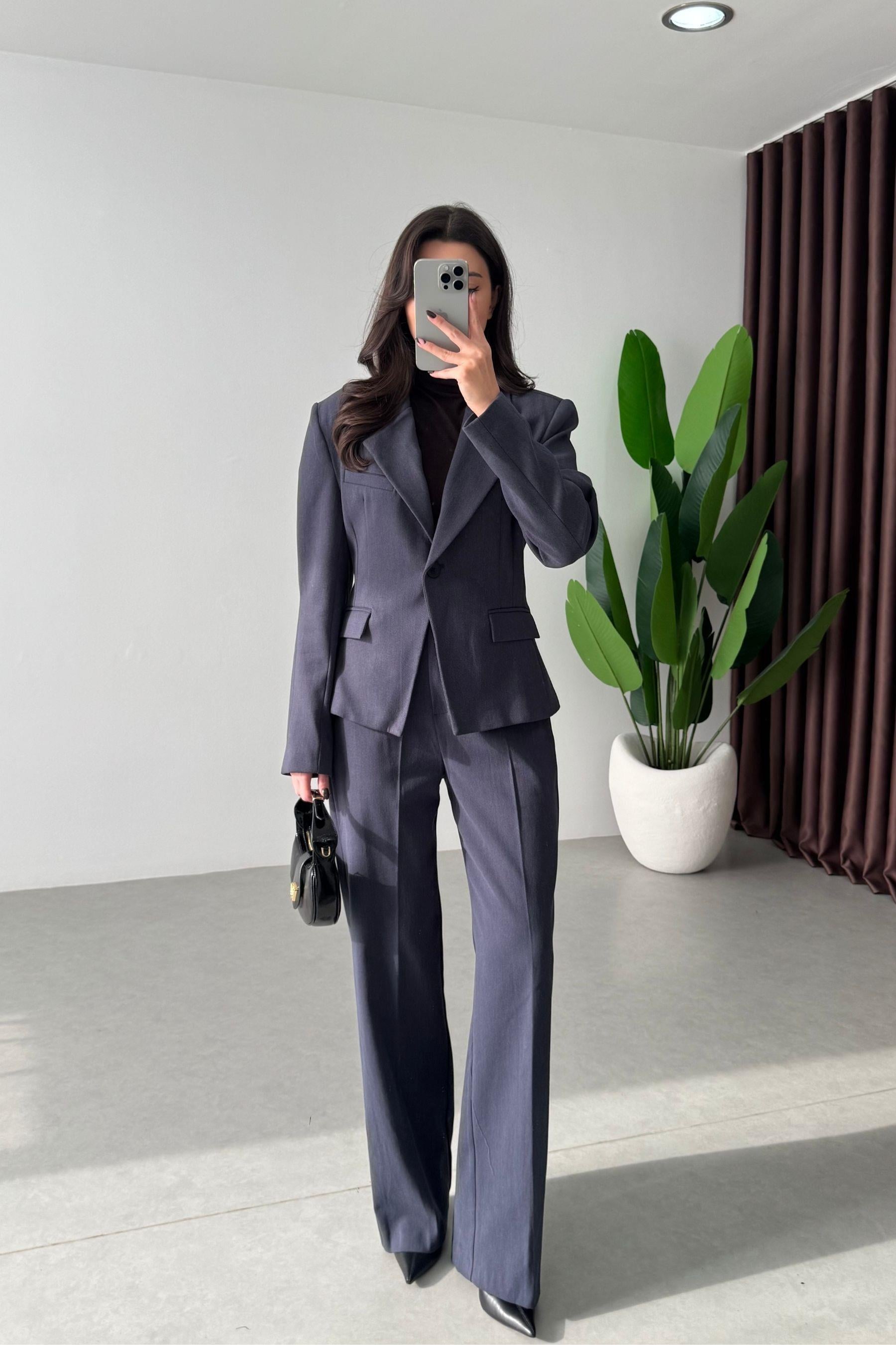 Mena Lacivert Ceket Pantolon Takım