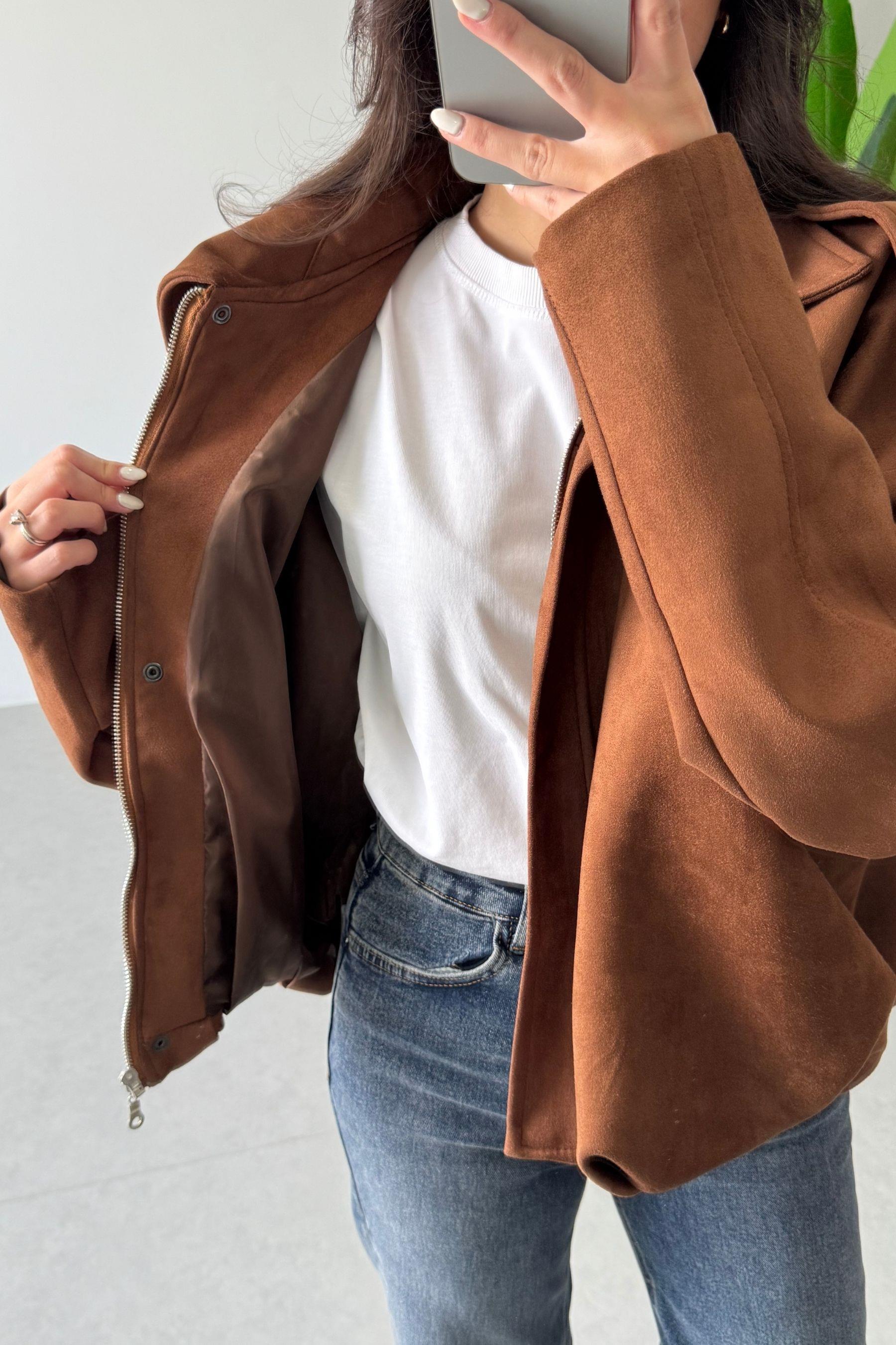 Metis Taba Nubuk Bomber Ceket