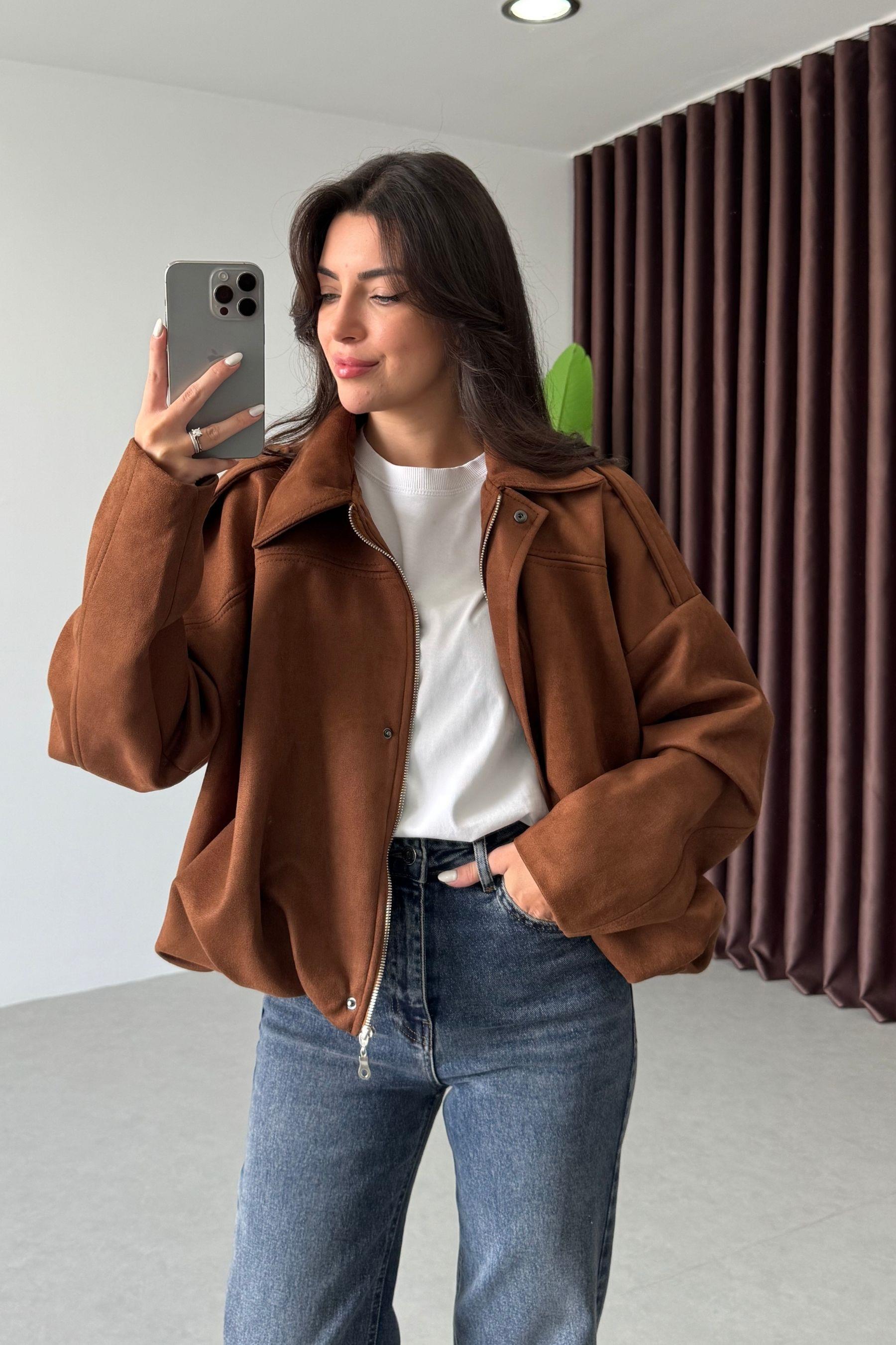 Metis Taba Nubuk Bomber Ceket