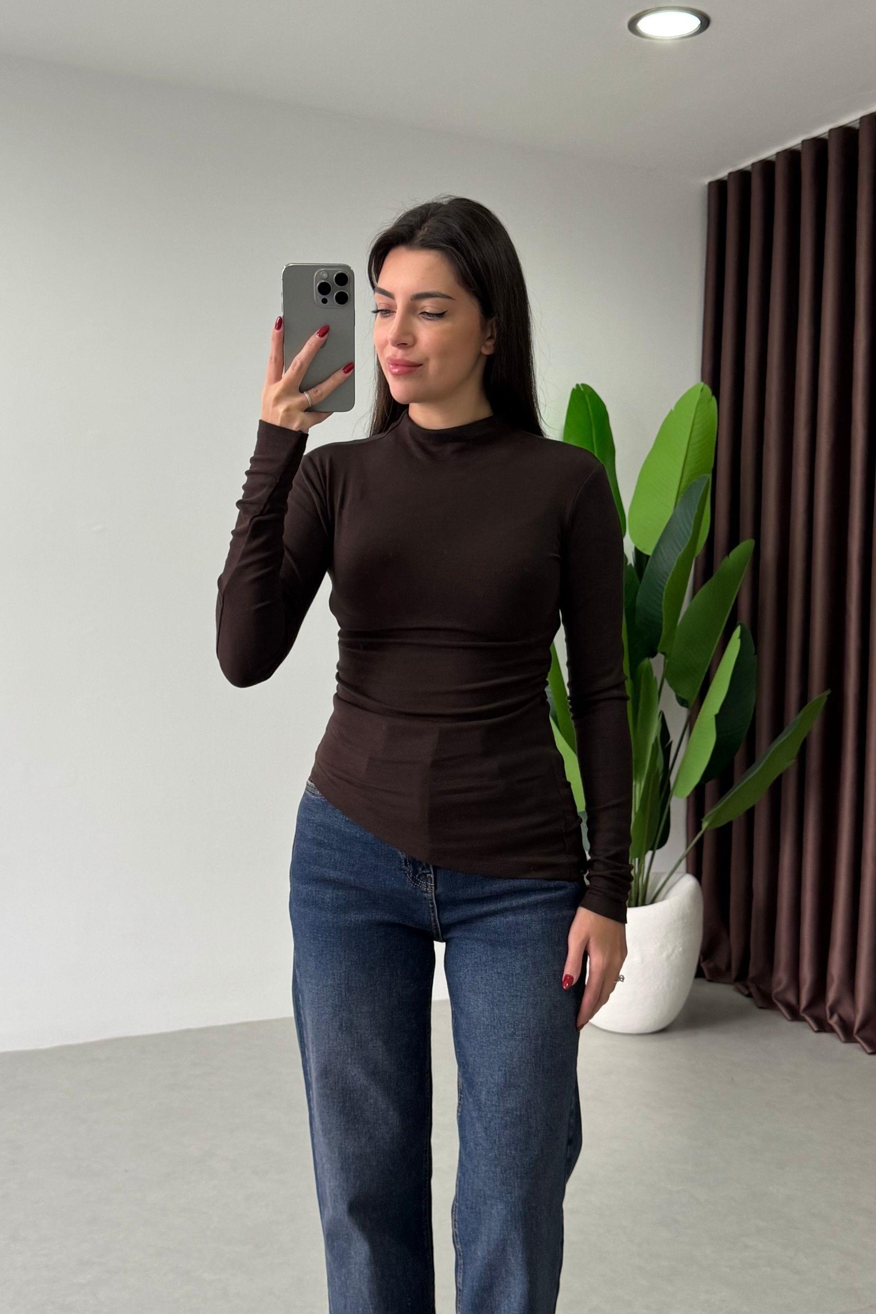 Minima Kahve Drapeli Uzun Kollu Body 