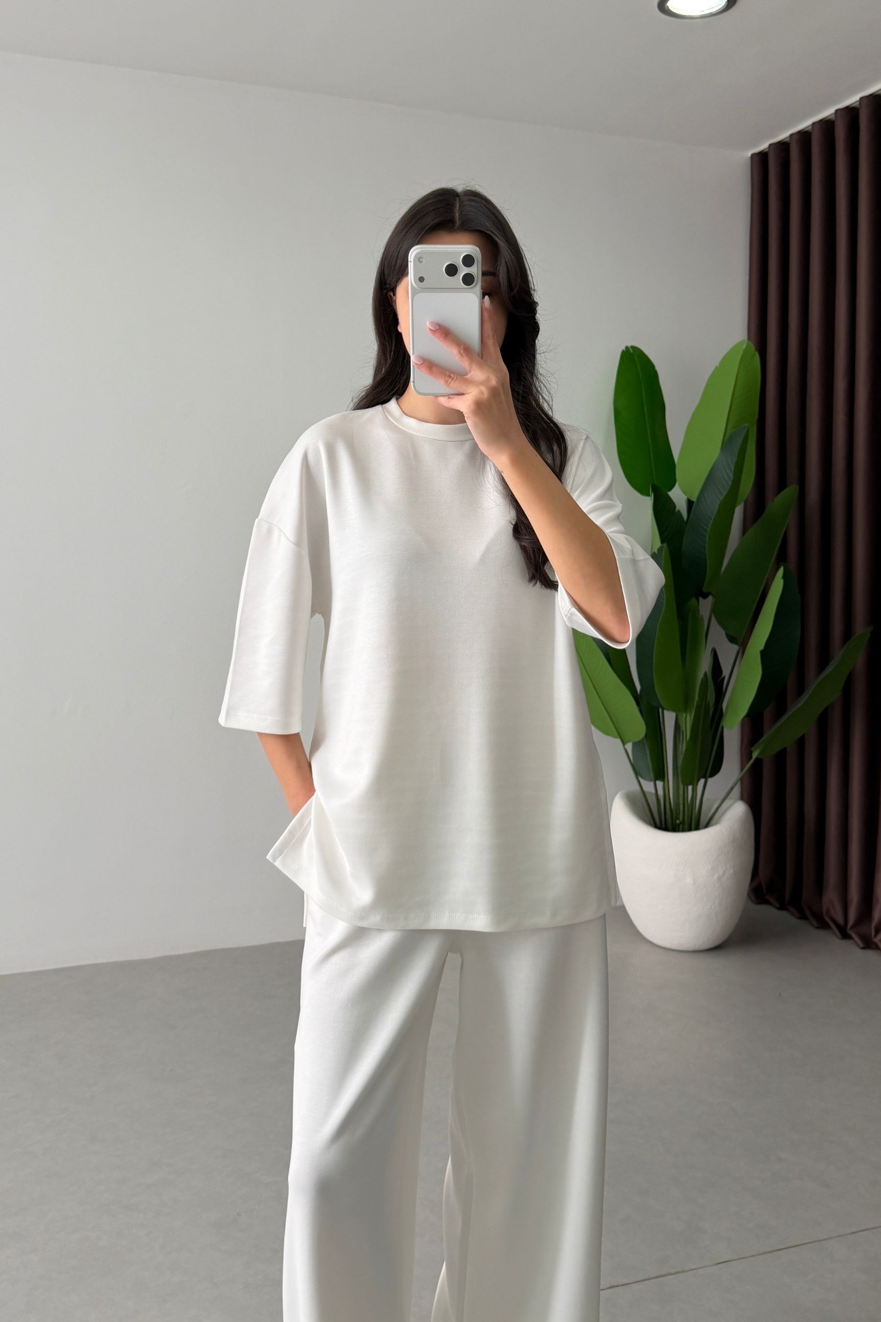 Mono Ekru Oversize Eşofman Takım