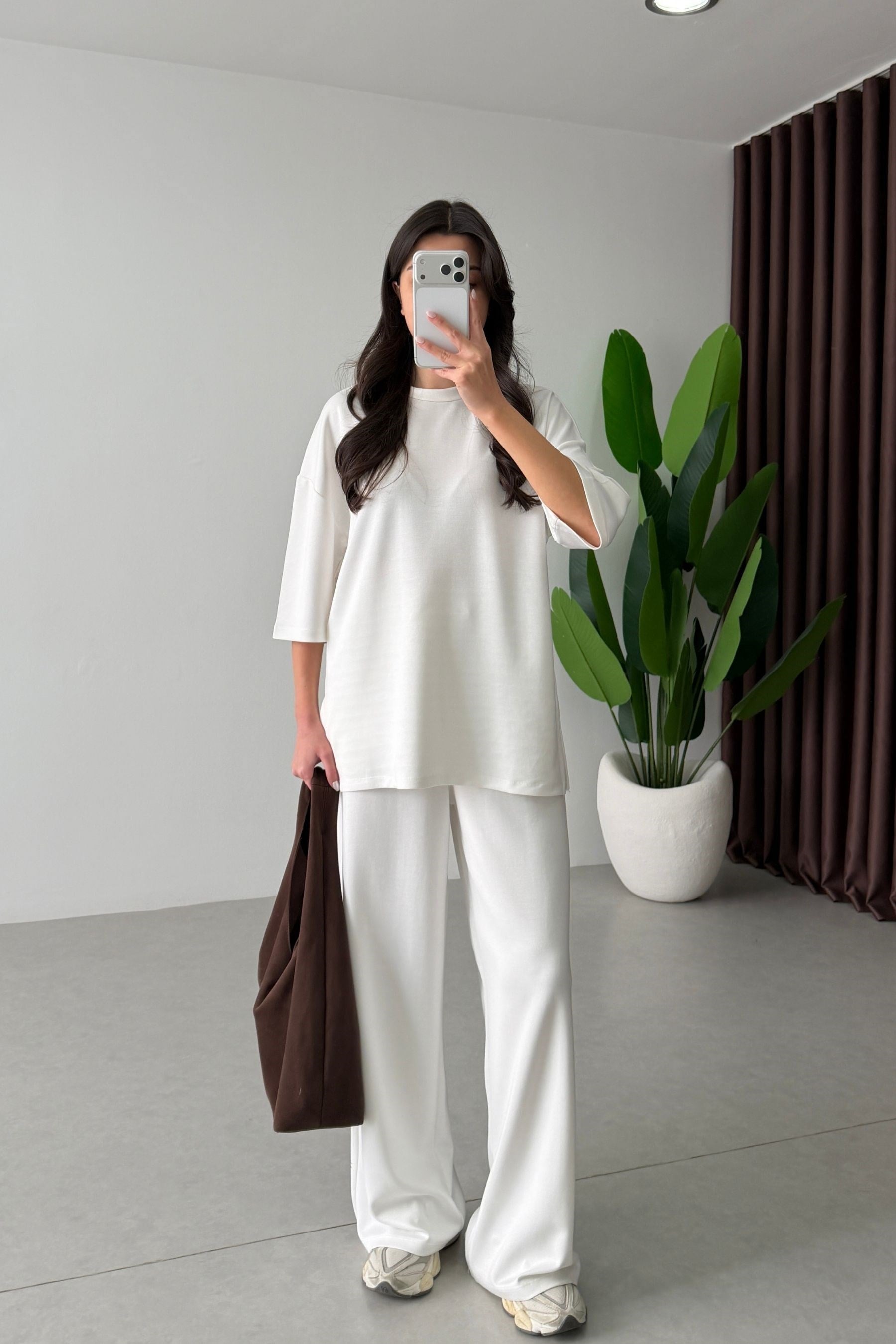 Mono Ekru Oversize Eşofman Takım