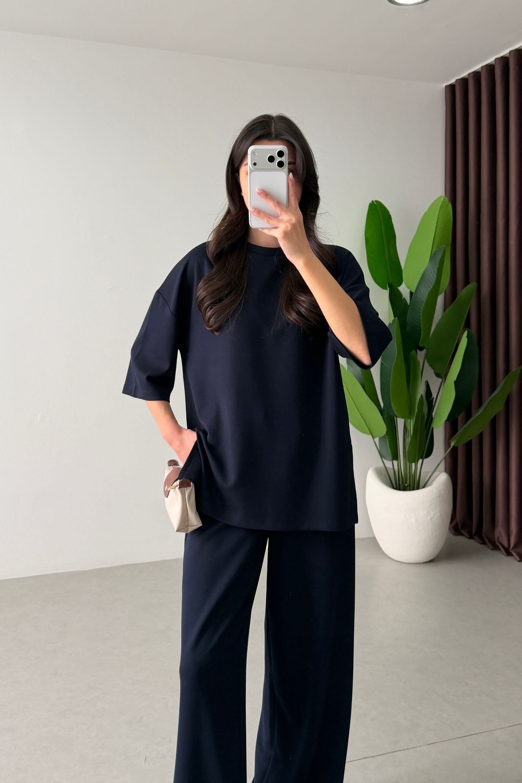 Mono Lacivert Oversize Eşofman Takım