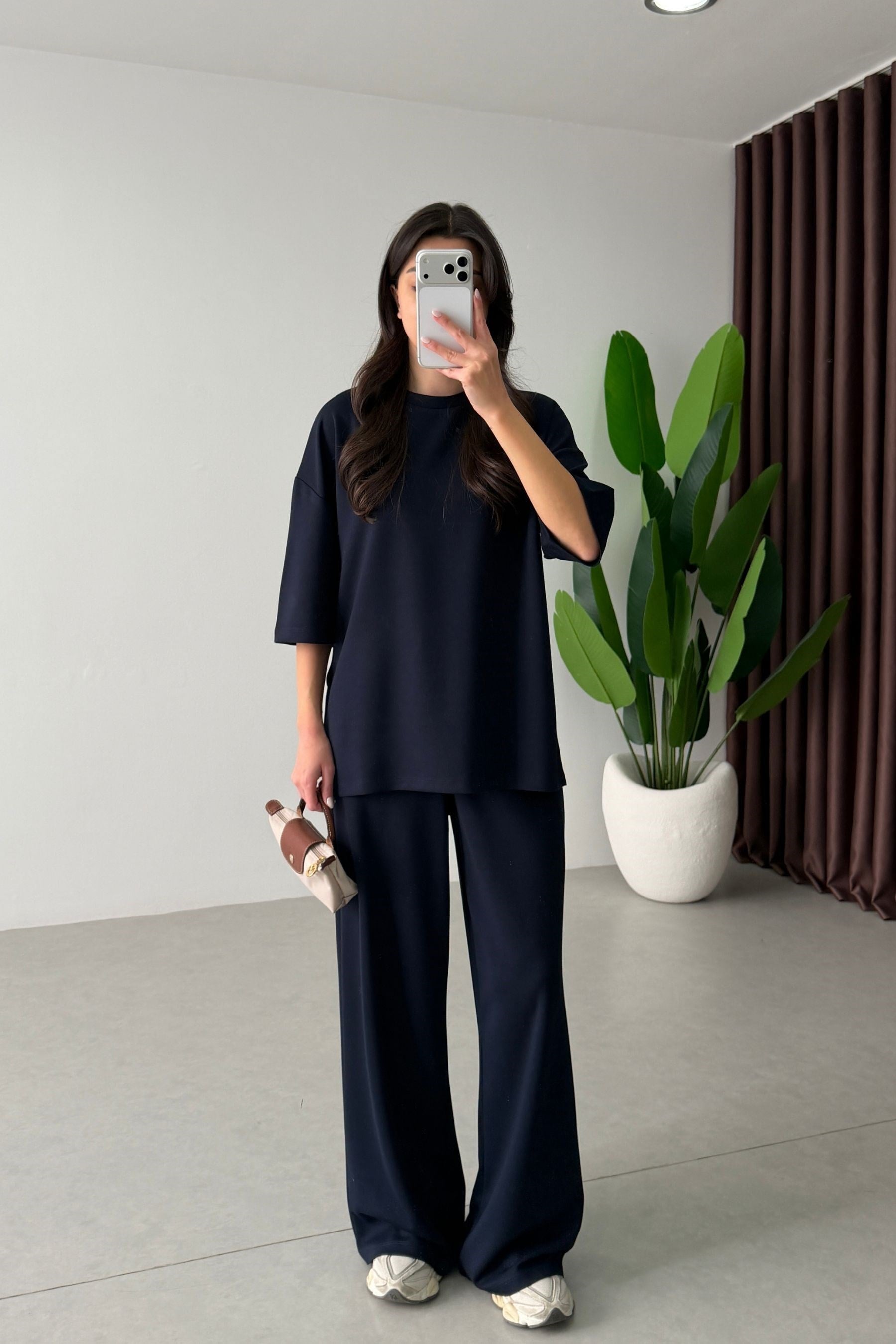 Mono Lacivert Oversize Eşofman Takım