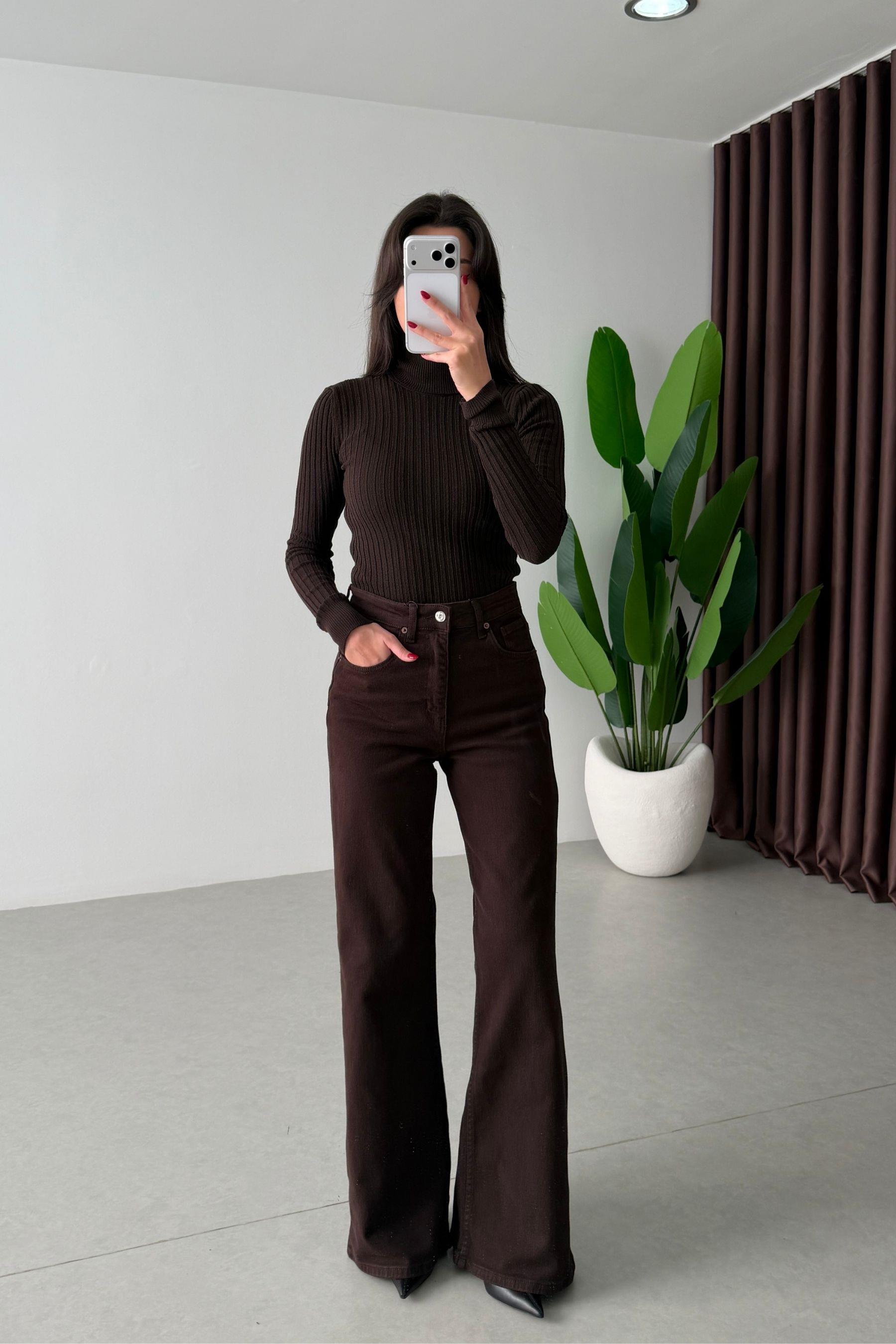 Noir Kahve Wide Leg Jean