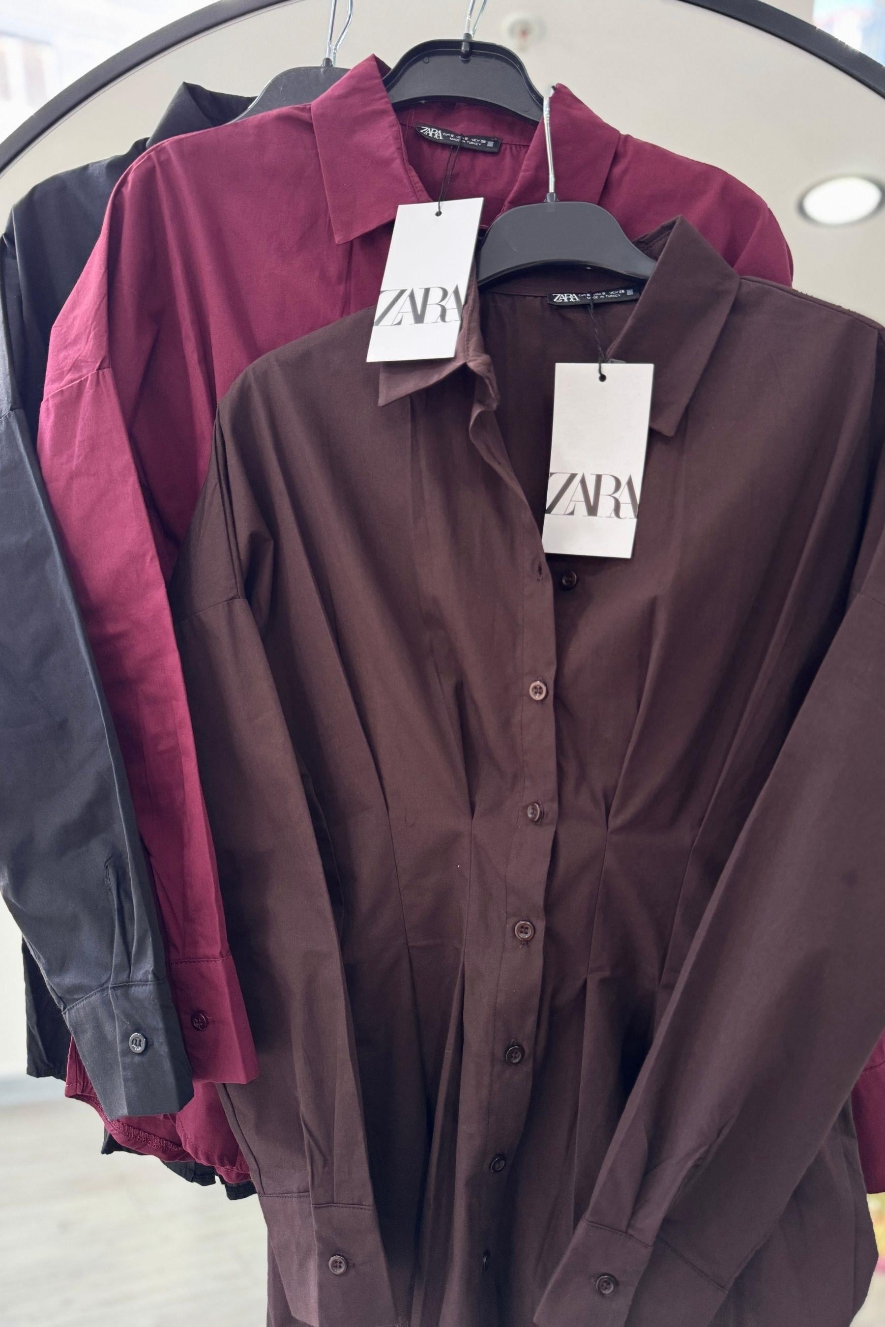 Nori Belden Oturtmalı Acı Kahve Poplin Gömlek