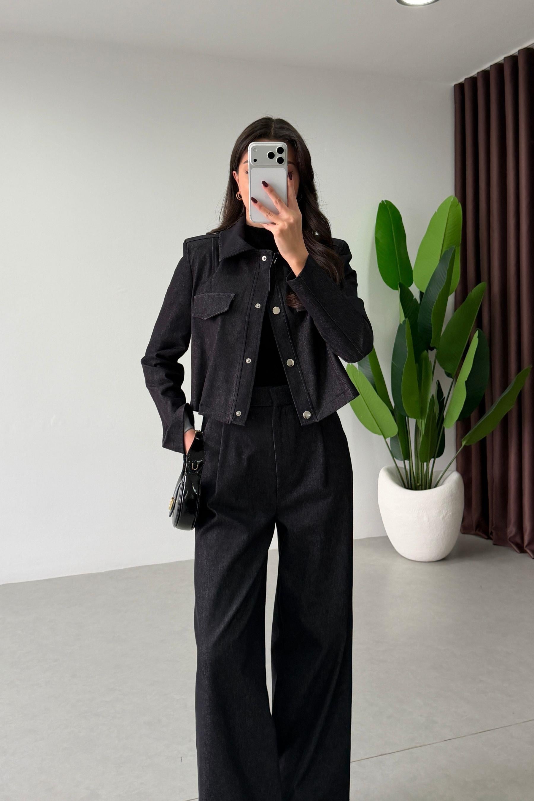 Opre Lacivert Denim Ceket Pantolon Takım