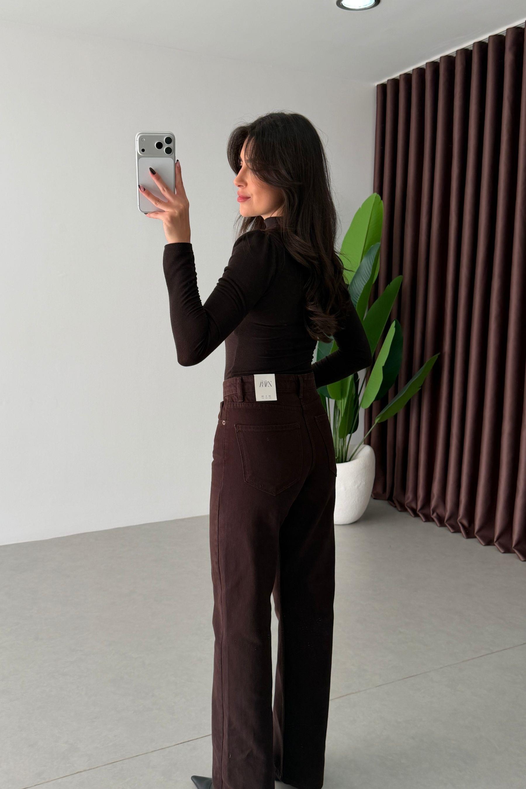 Pansy Acı Kahve Straight Fit Jean