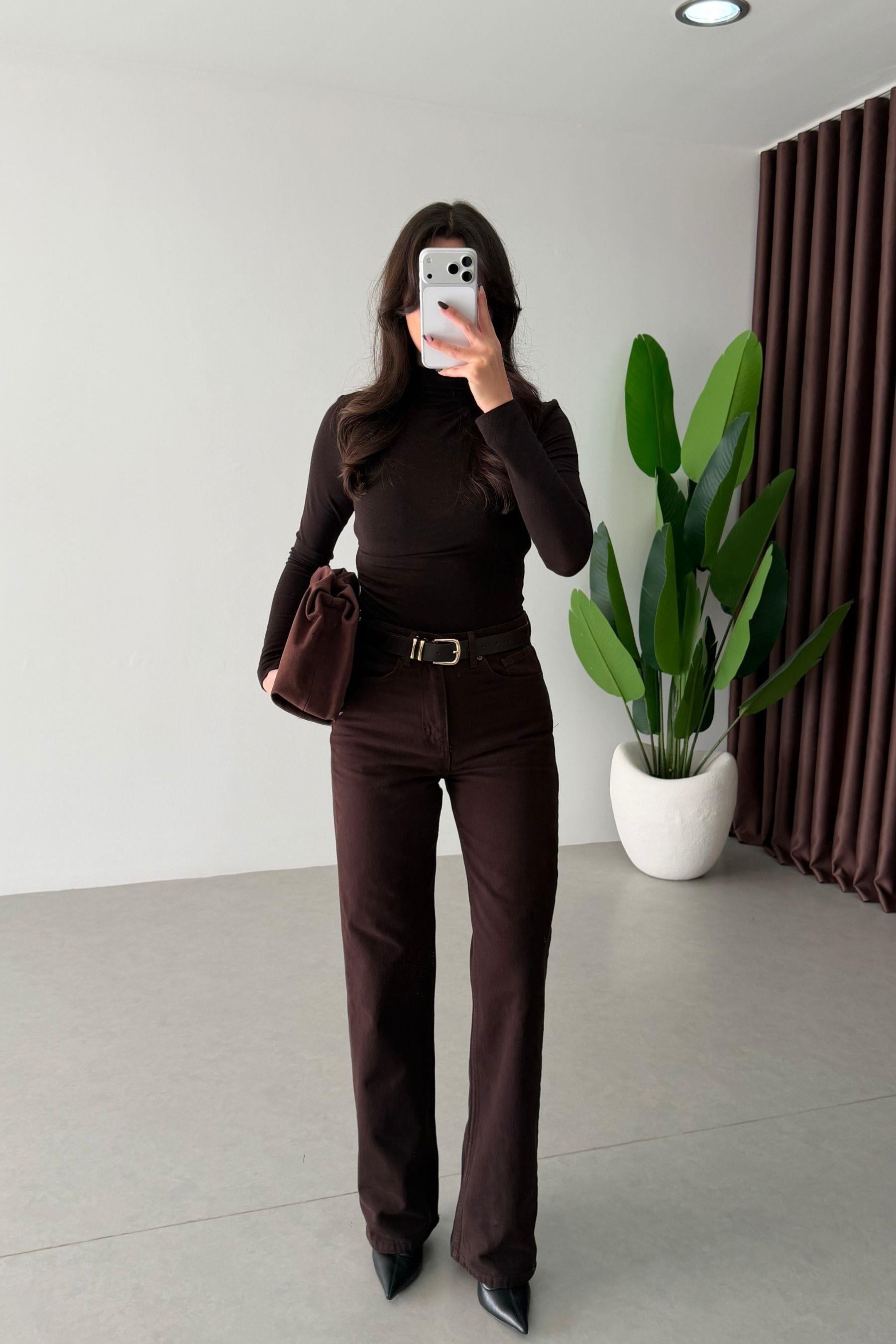 Pansy Acı Kahve Straight Fit Jean