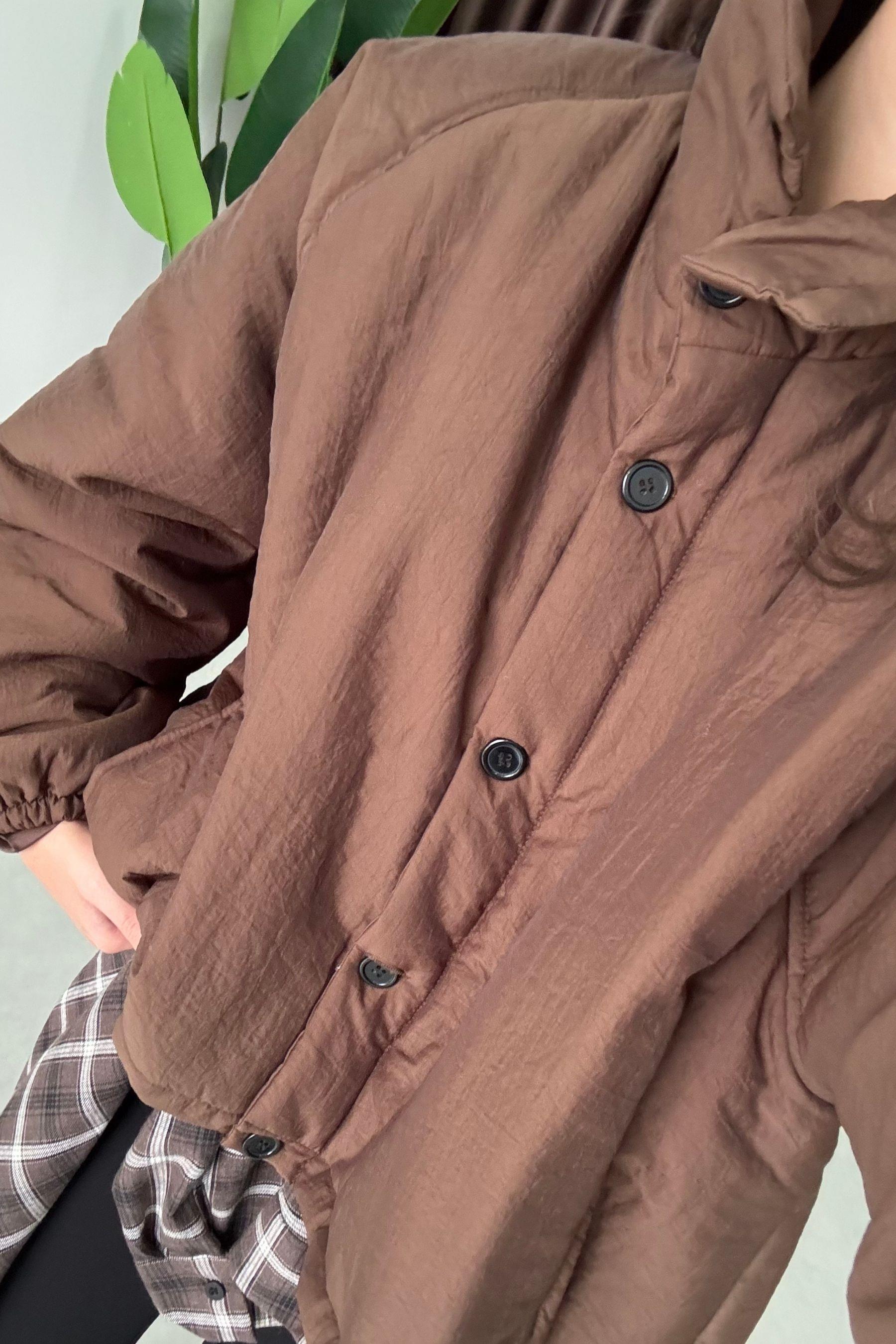 Podia Kahve Oversize Şişme Mont