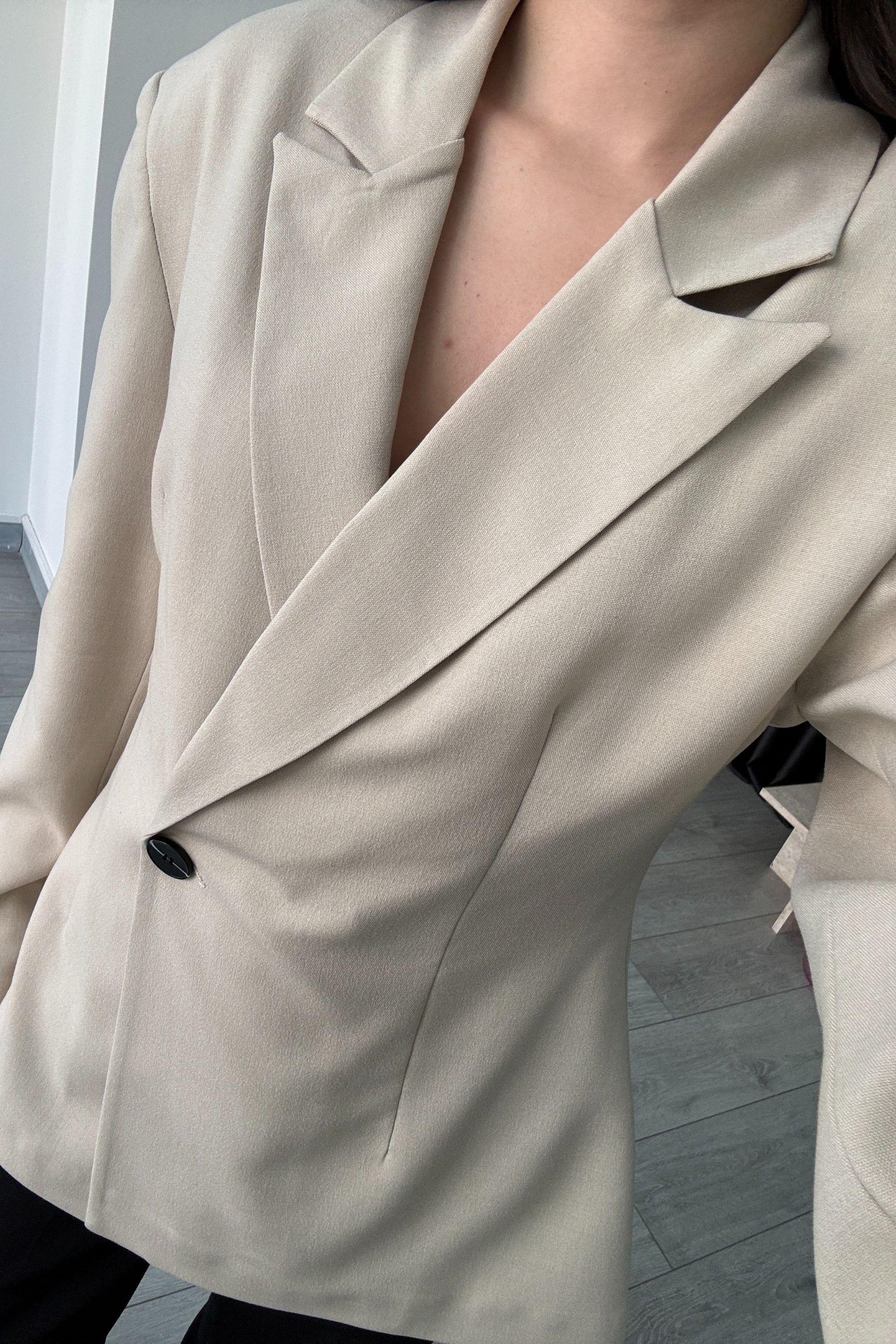 Belden Oturtmalı Taş Kruvaze Blazer Ceket