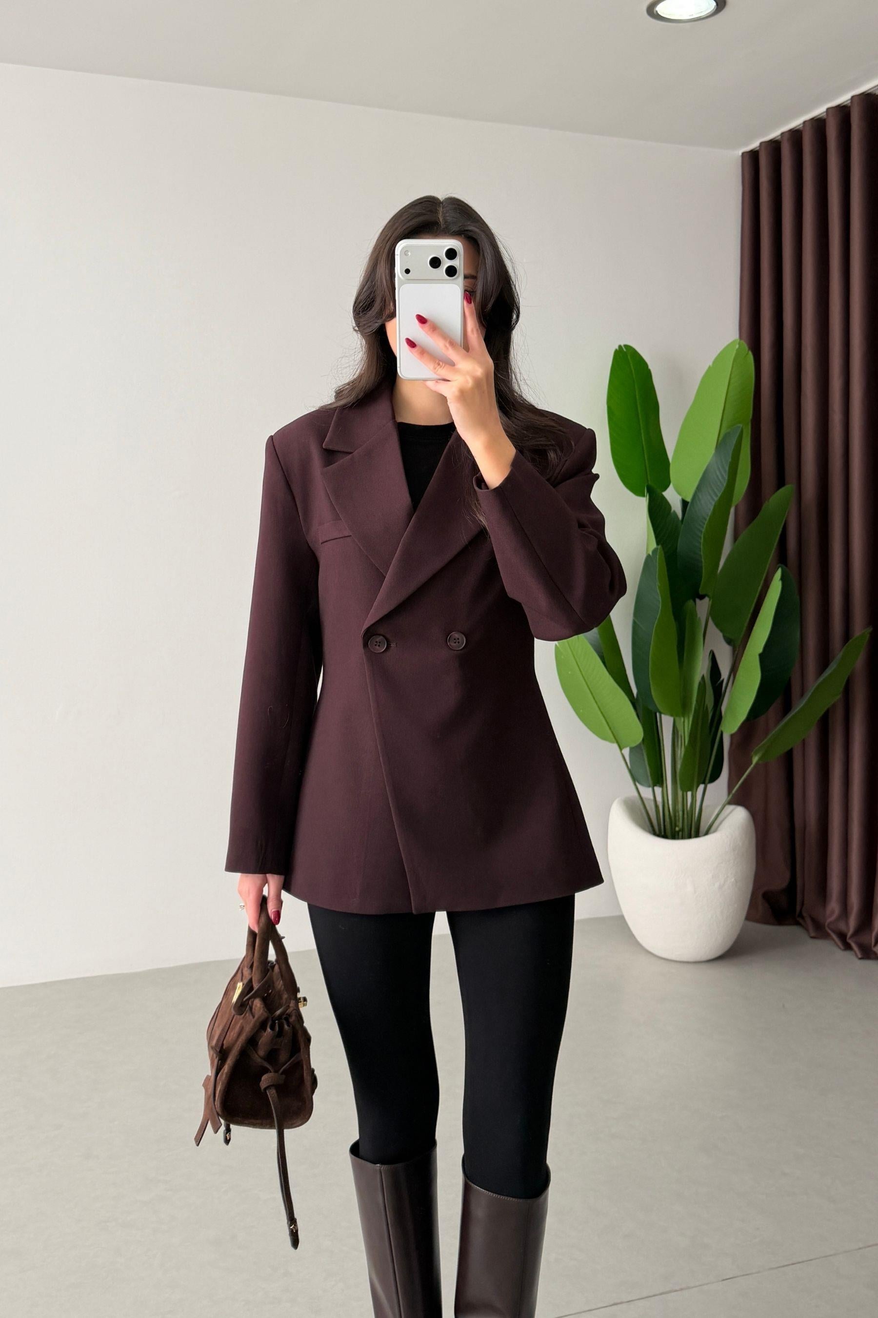 Range Mürdüm Kruvaze Belden Oturtmalı Blazer