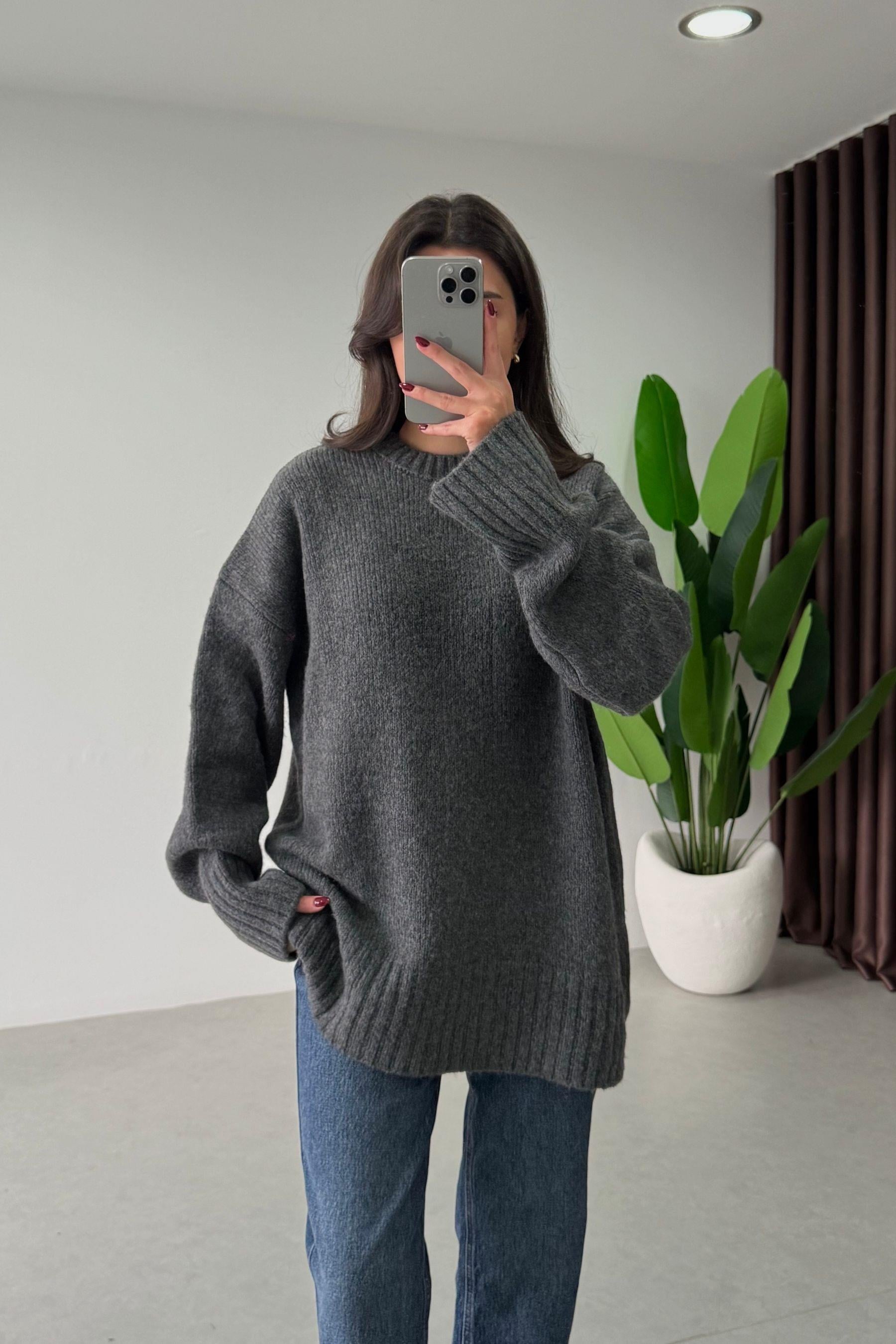 Shona Antrasit Oversize Kazak