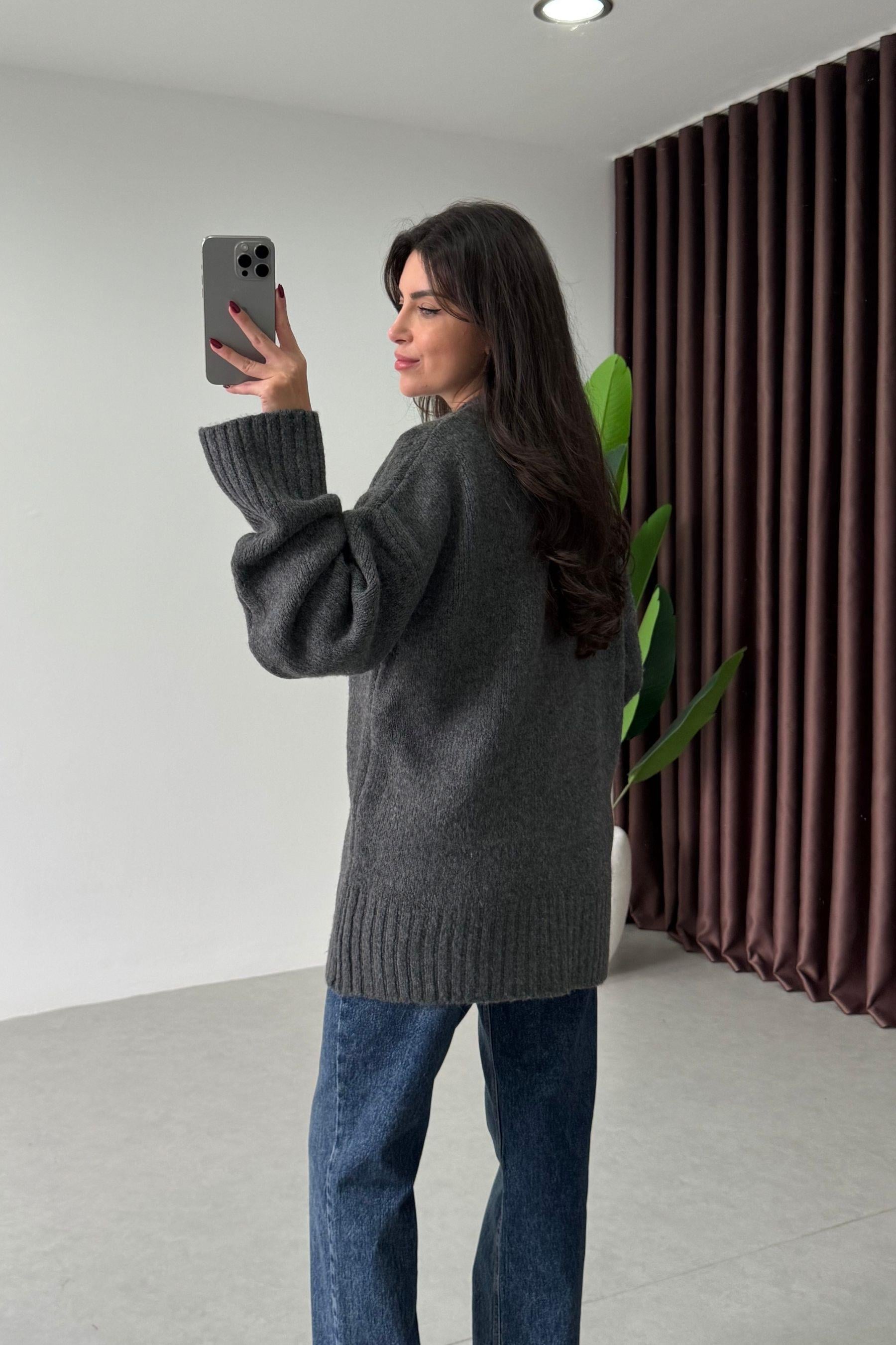 Shona Antrasit Oversize Kazak