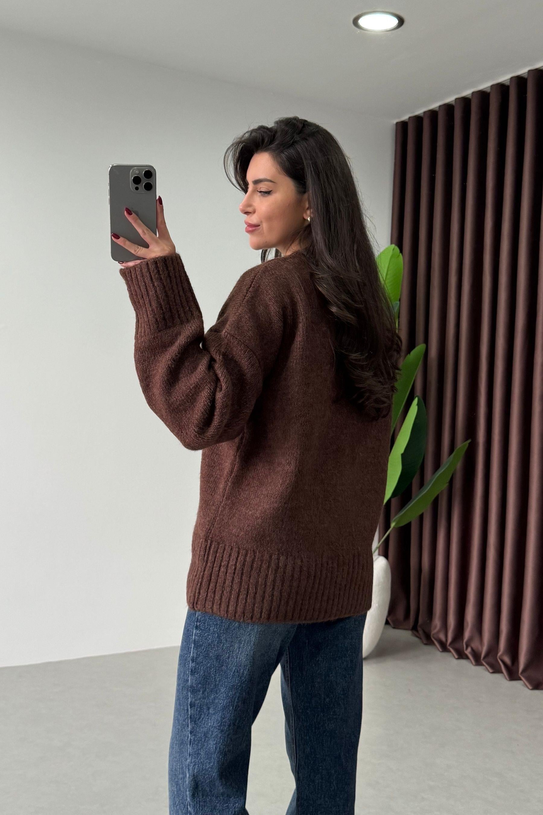 Shona Kahve Oversize Kazak