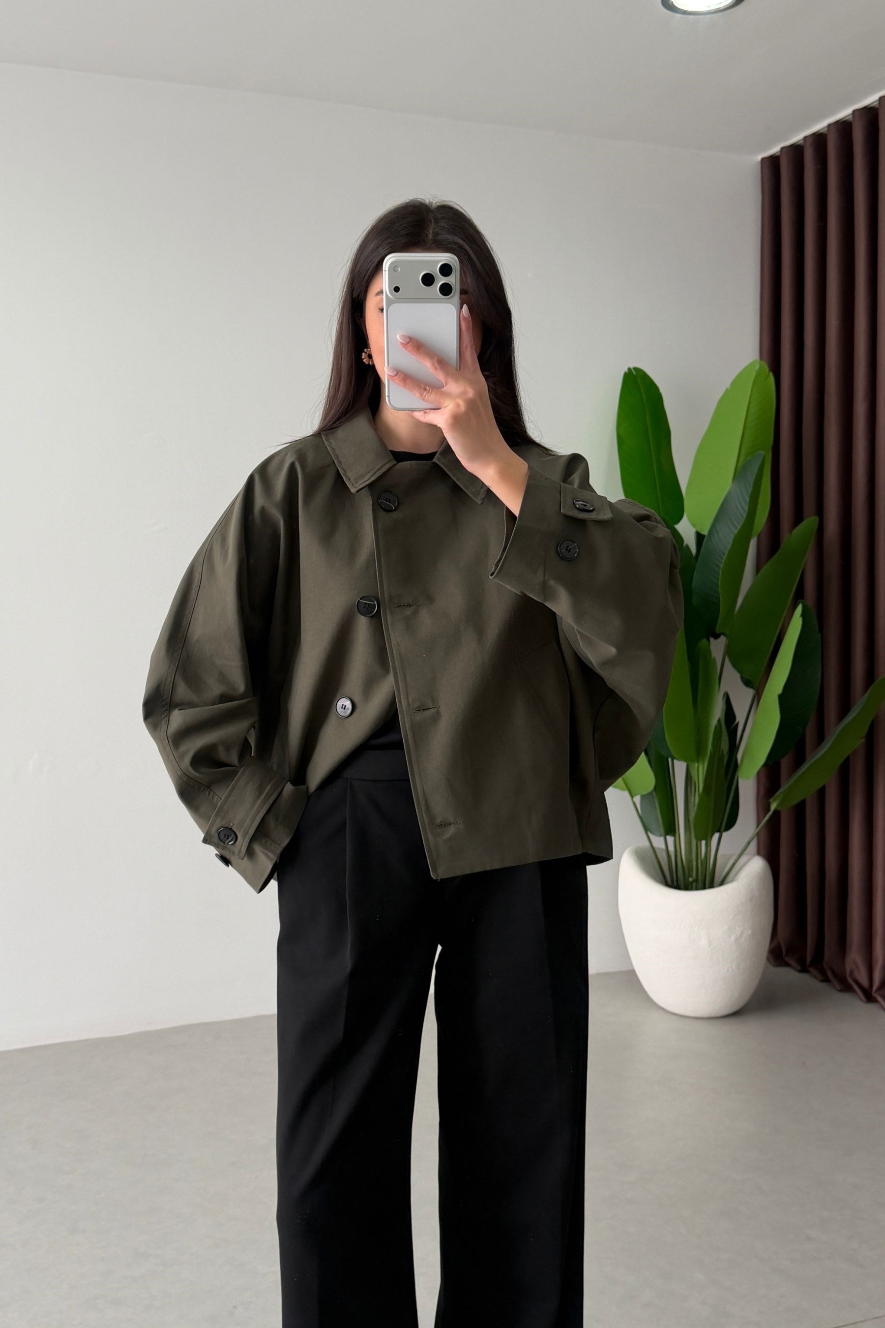 Soul Haki Oversize Ara Boy Trençkot