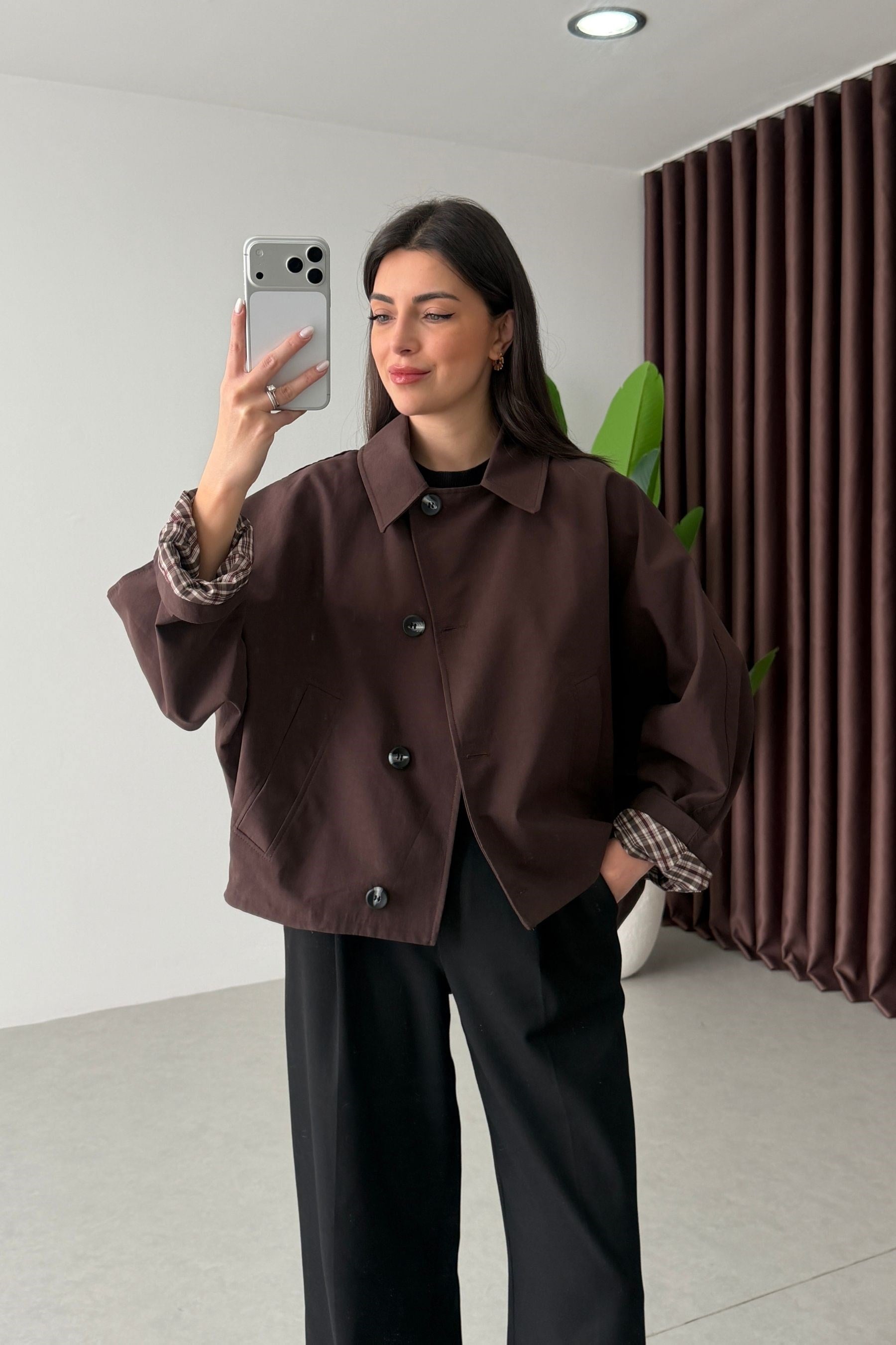 Soul Kahve Oversize Ara Boy Trençkot