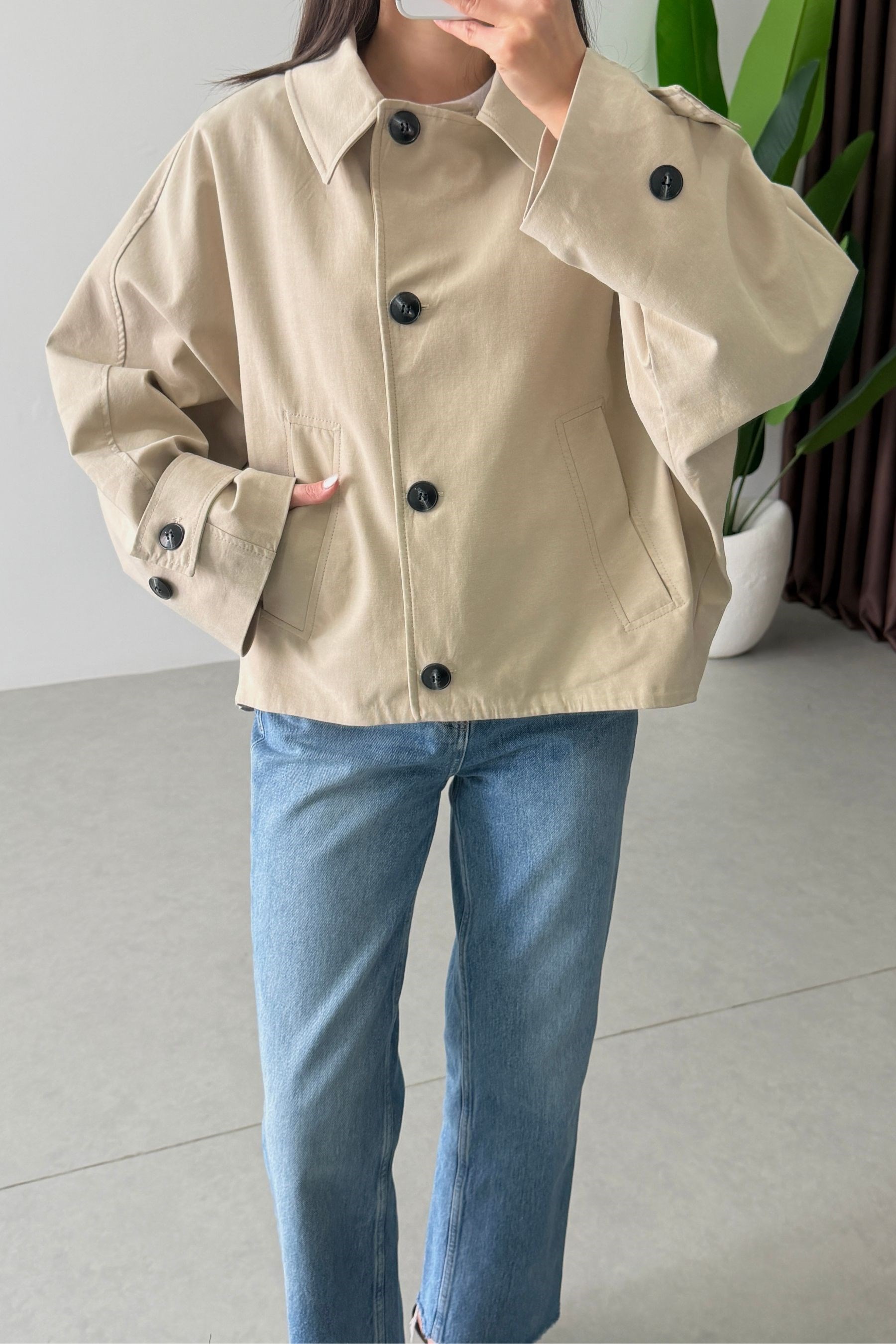 Soul Taş Oversize Ara Boy Trençkot