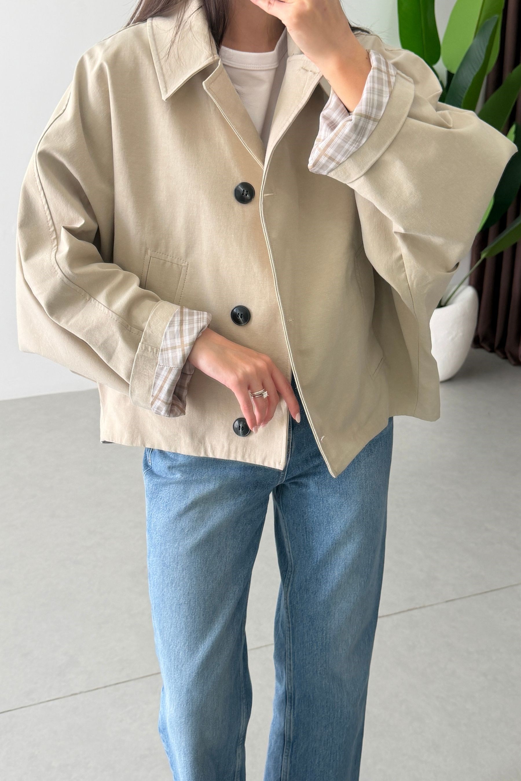 Soul Taş Oversize Ara Boy Trençkot