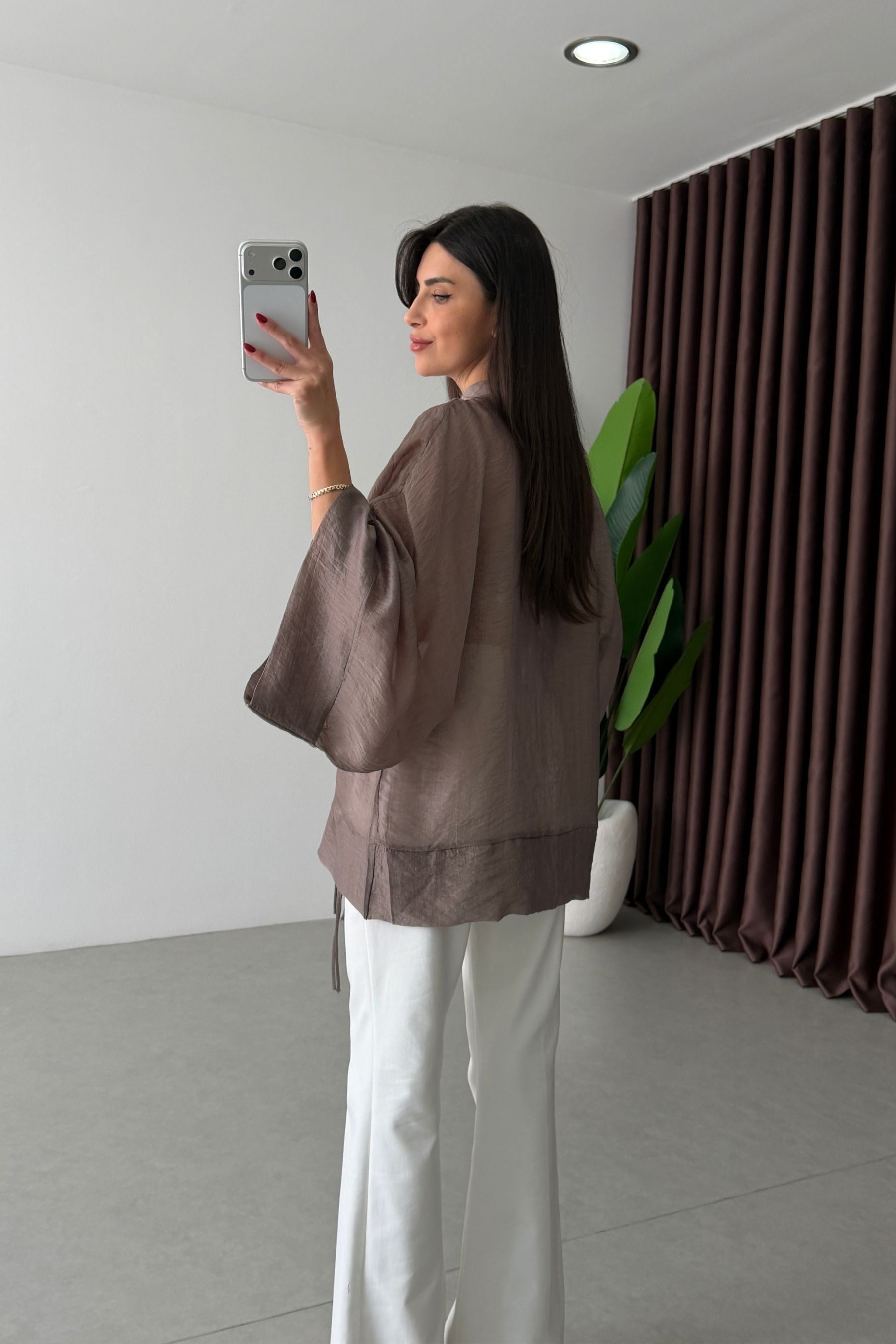 Stay Bronz Şifon Kimono Gömlek