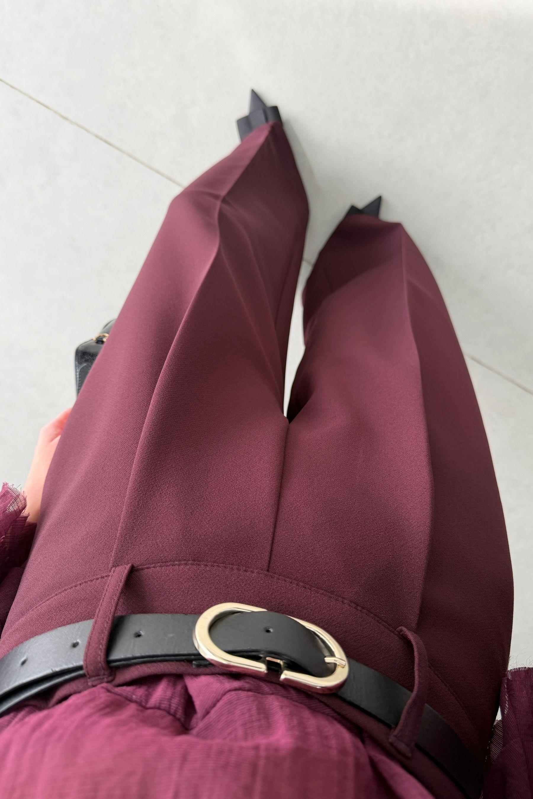 Subre Mürdüm Kemerli Bol Kesim Pantolon