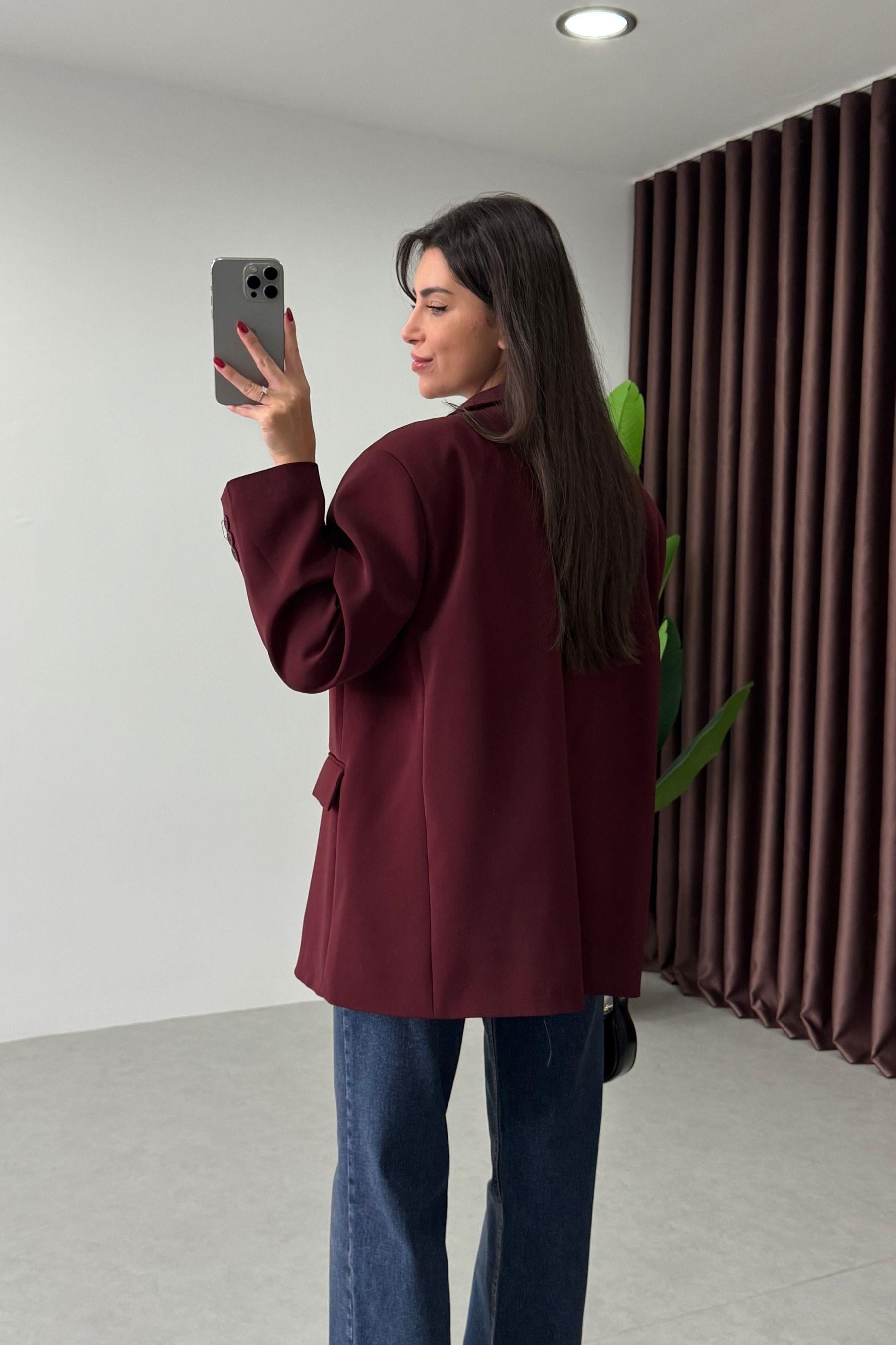 Talia Bordo Oversize Blazer