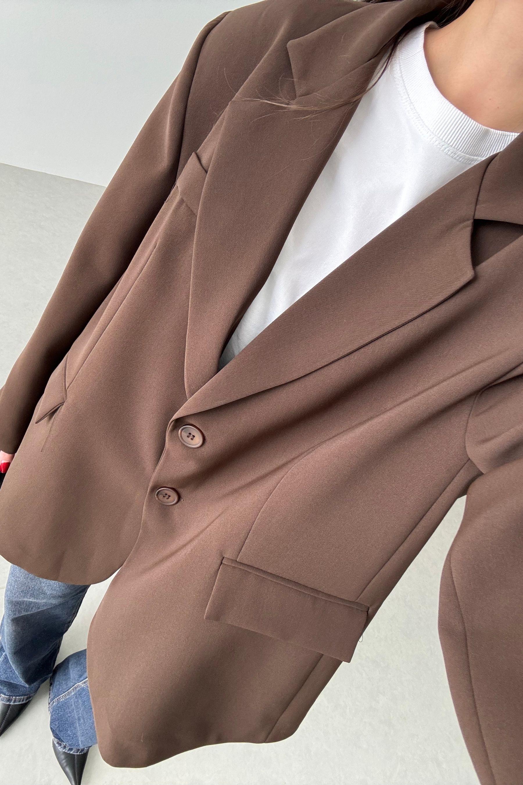 Talia Kahve Oversize Blazer