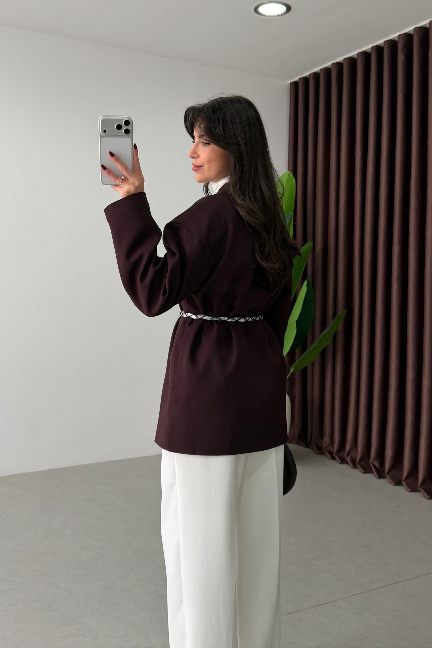 West Mürdüm Fular Kemerli Blazer