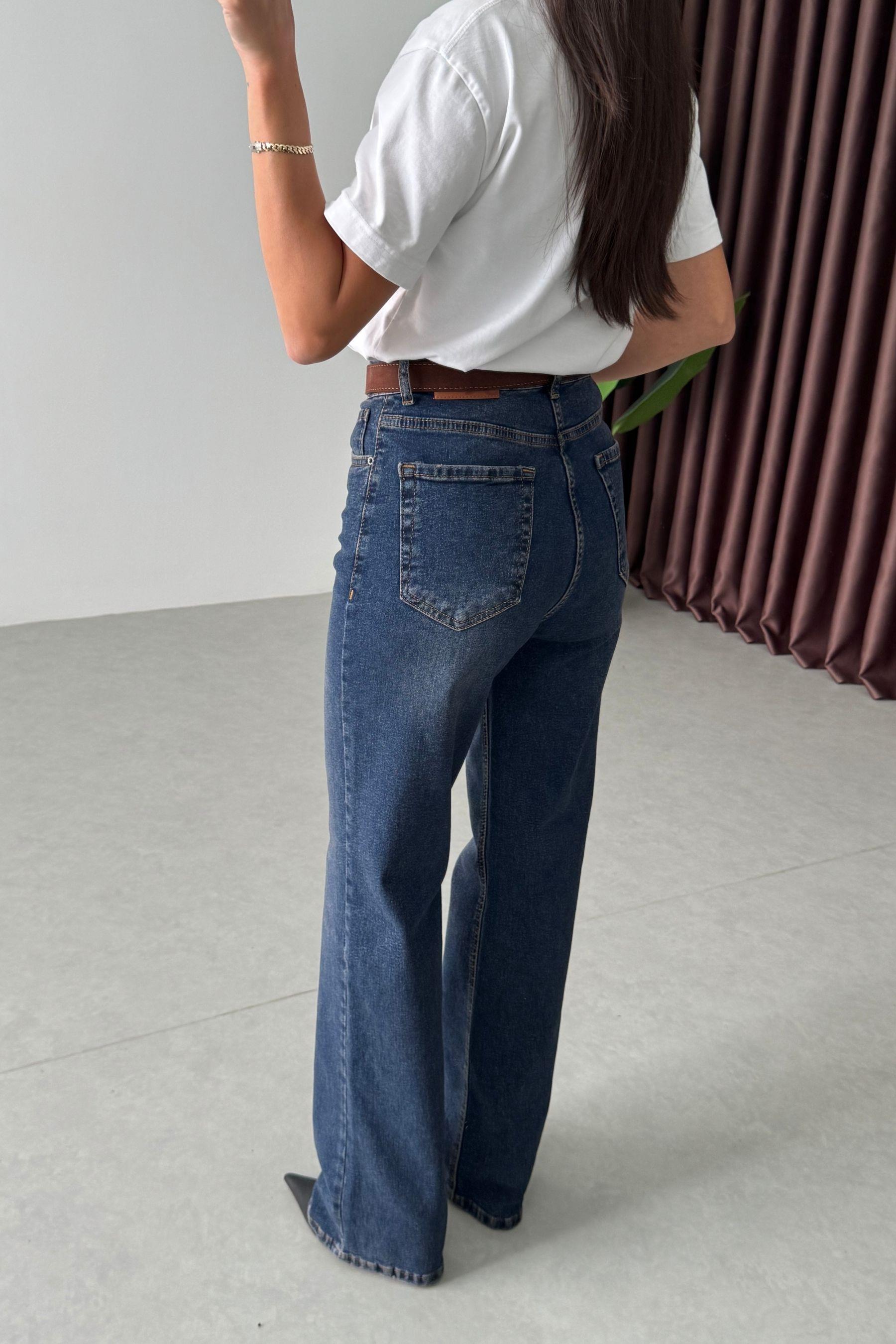 Yakira Koyu Mavi Wide Leg Jean 