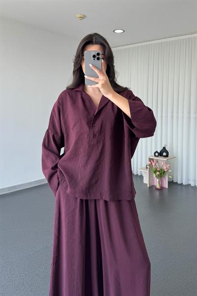 Abel Mürdüm Modal Bluz Pantolon Takım