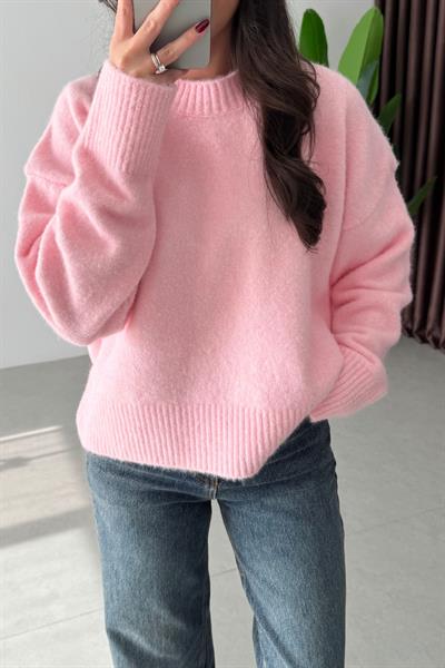 Arvel Pembe Yumuşak Dokulu Kazak