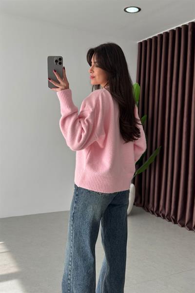 Arvel Pembe Yumuşak Dokulu Kazak