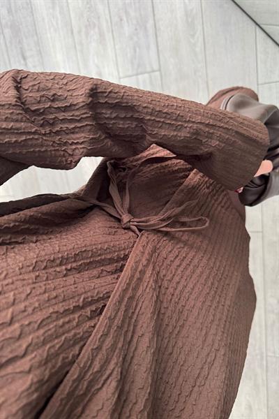 Dokulu Kahve Kimono Takım