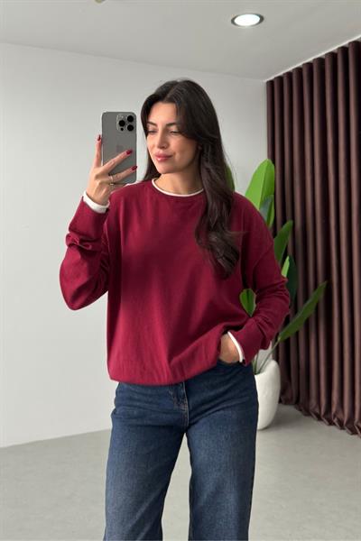 Berry Bordo İnce Kazak