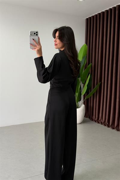 Blanca Siyah Tasarım Saten Takım