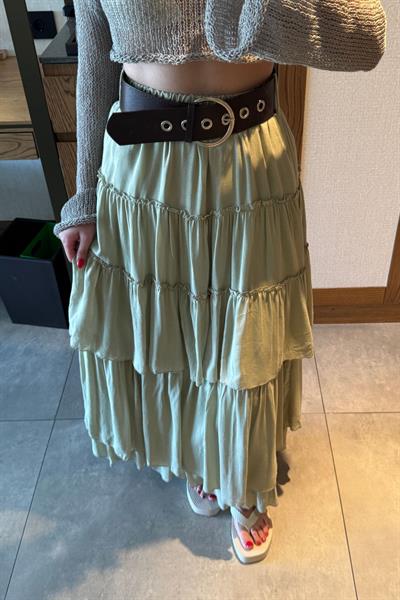 Boho Mint Kemerli Tül Etek