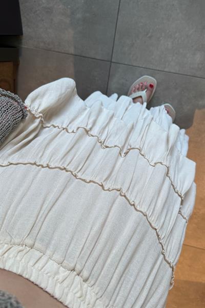 Boho Taş Kemerli Tül Etek