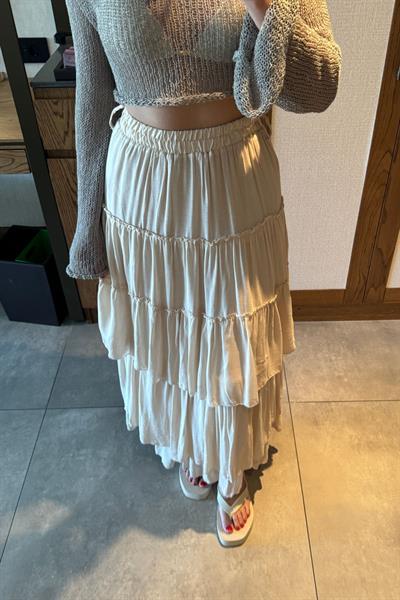 Boho Taş Kemerli Tül Etek