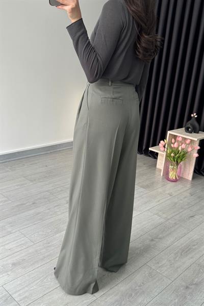 Bona Çift Piliseli Mint Yeşili Palazzo Pantolon