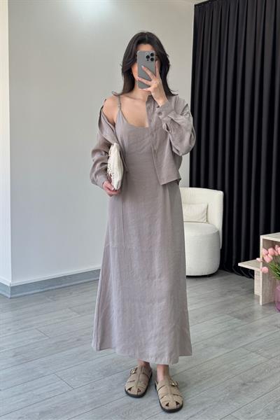 Brita Vizon Gömlek Elbise Takım