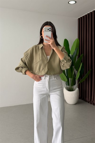 Core Mint Oversize Modal Gömlek 