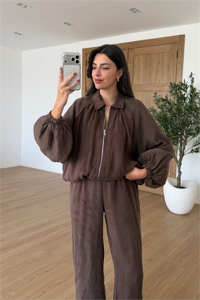 Doria Kahve Garnili Bomber Takım