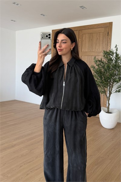 Doria Siyah Garnili Bomber Takım